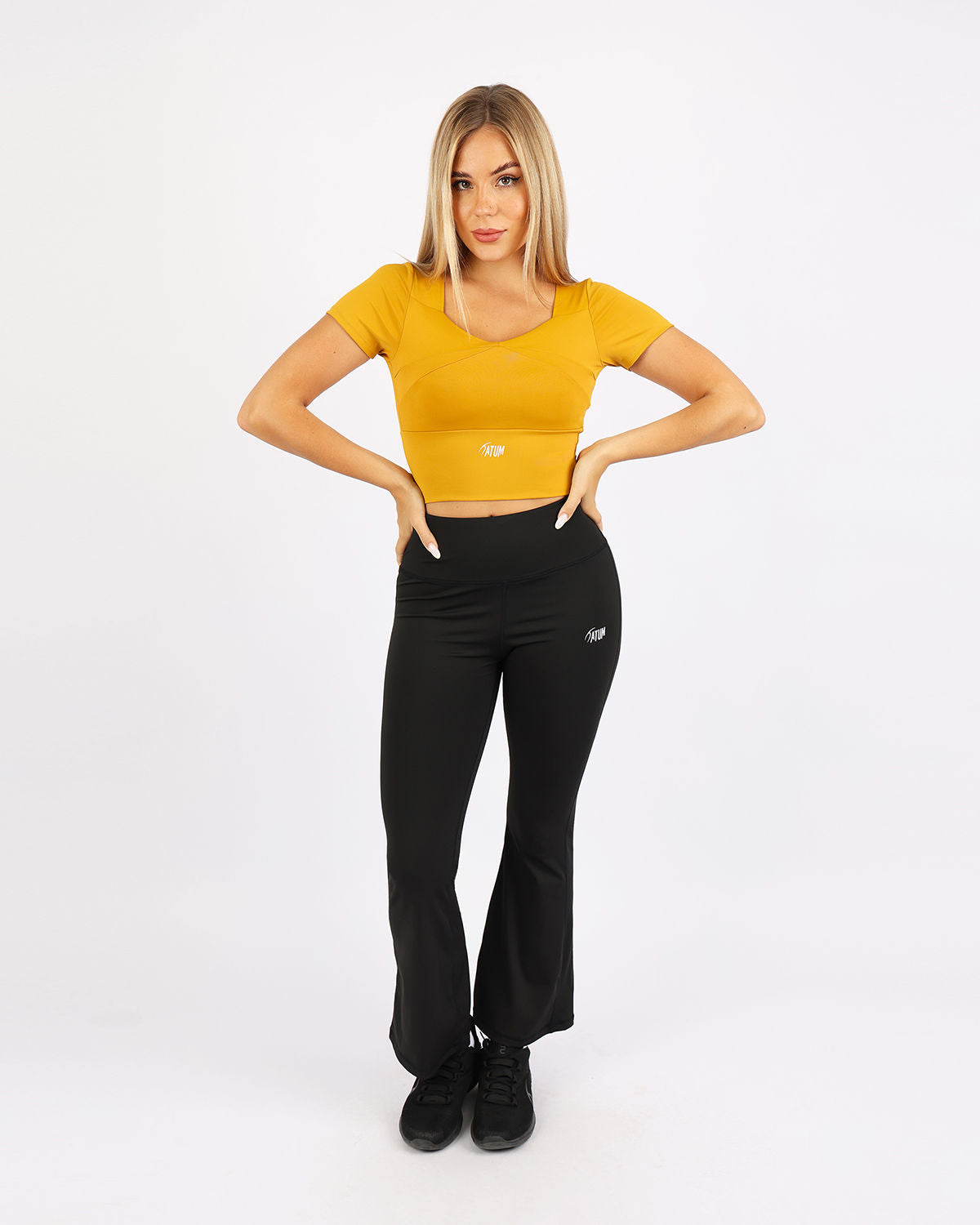 Serenity Sculpt Yellow Crop Top-Atum -81394868
