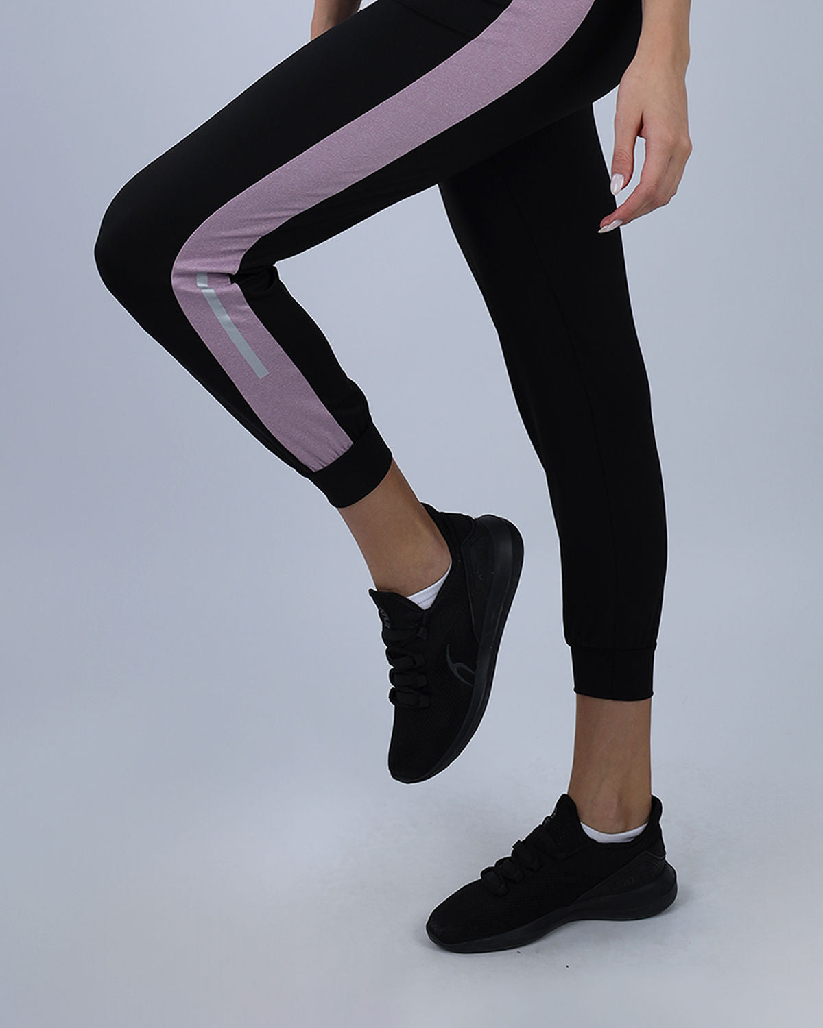 Stride Contrast Panel Pink Leggings-Atum -64892337