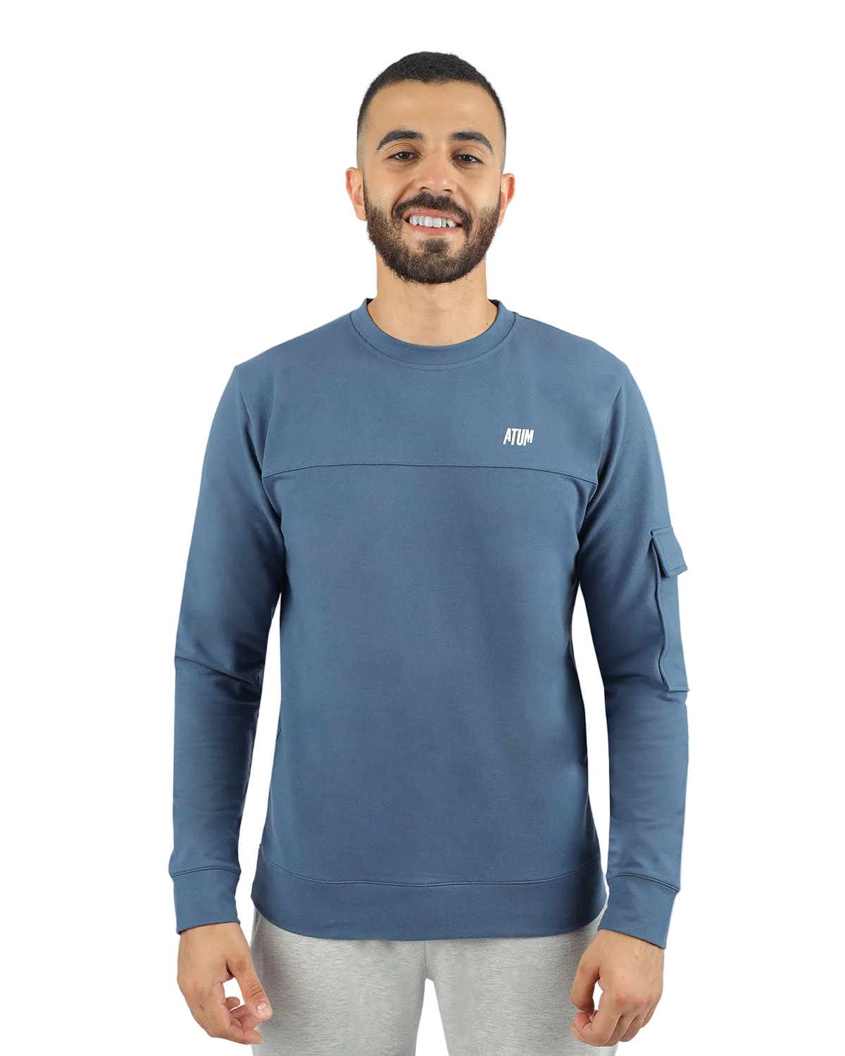 Men's Long-Sleeve Navy T-Shirt-Atum -71621394