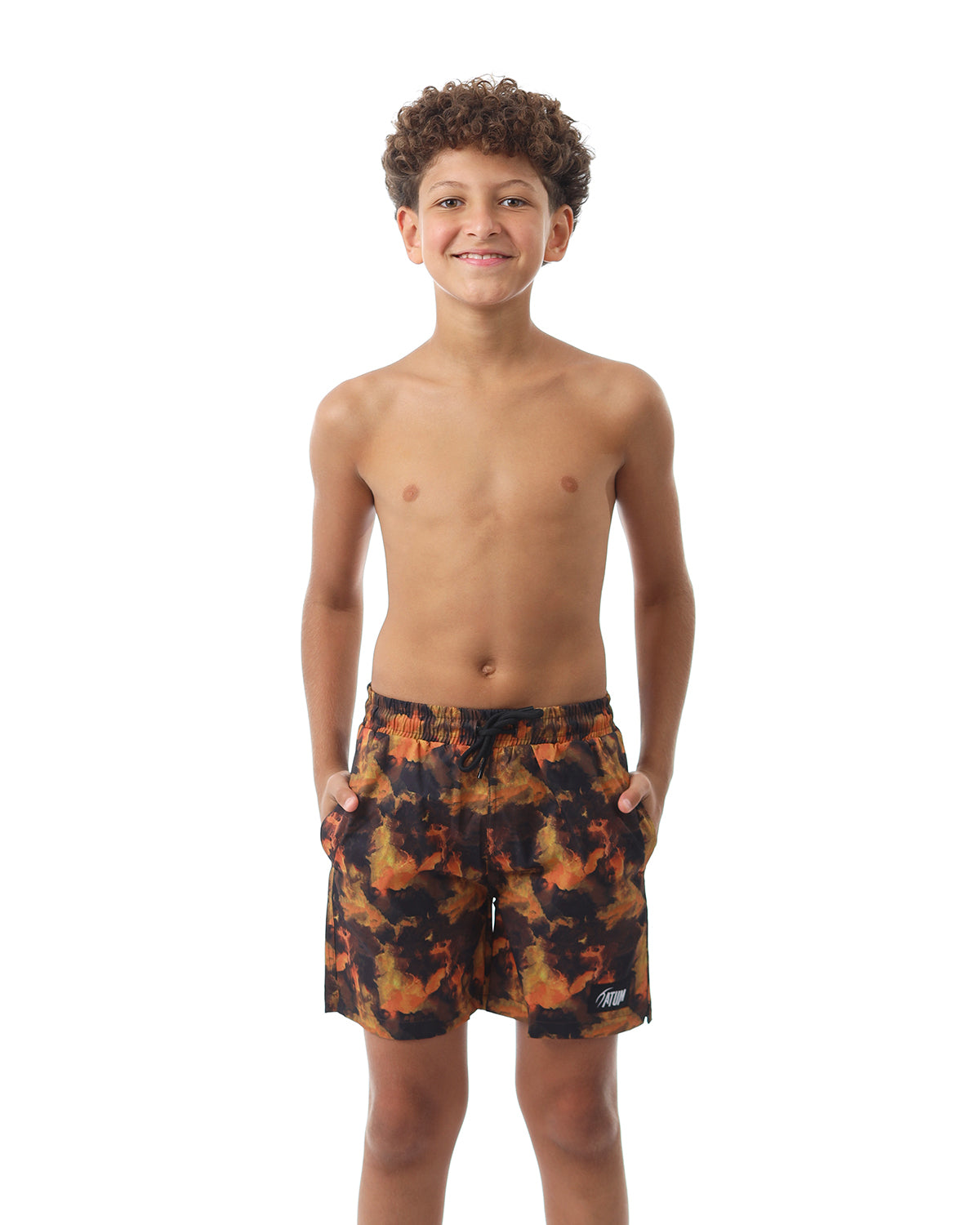 Horizon Boy's Orange Swim Short-Atum -49374435