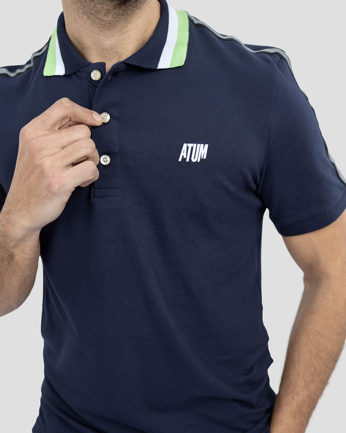 Men's Stripped Neck Polo T-Shirt