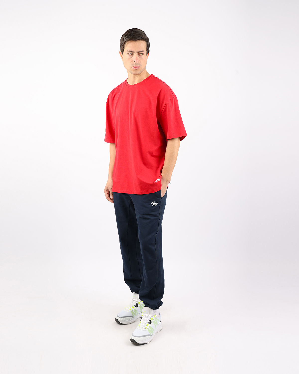 OverSized Basic Men's Red T-Shirt-Atum -86805646