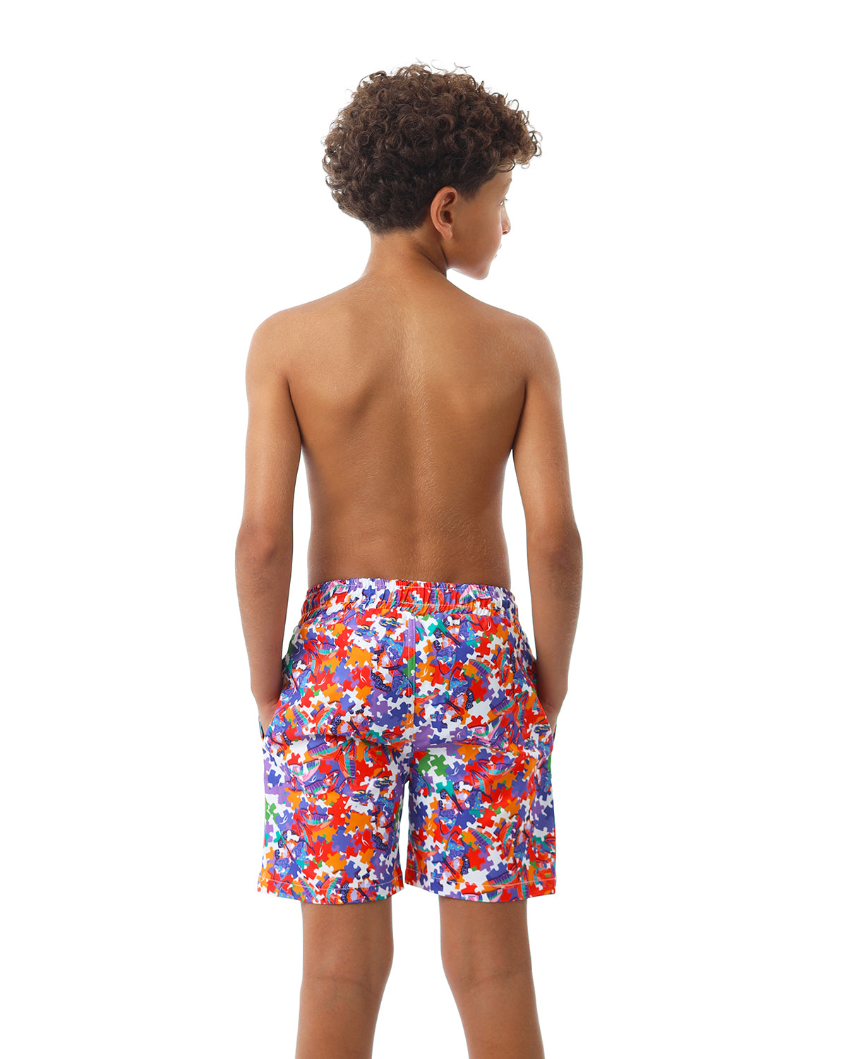 Puzzle Boy's Purple Swim Short-Atum -69894758