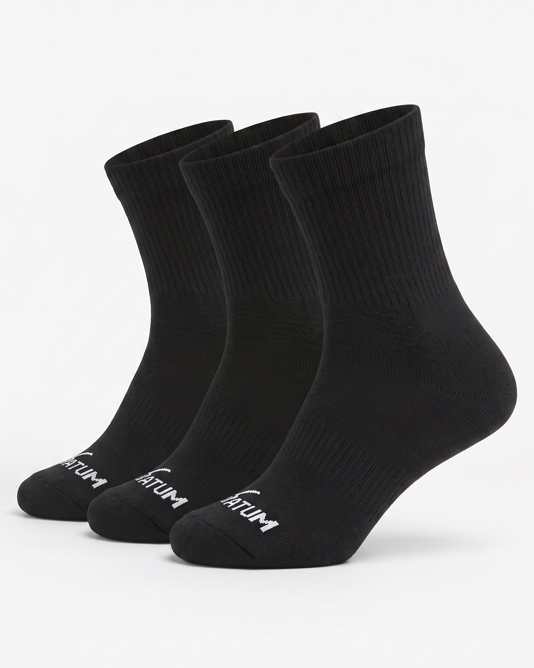 Kids Mid-Crew Black Socks-Pack of 3