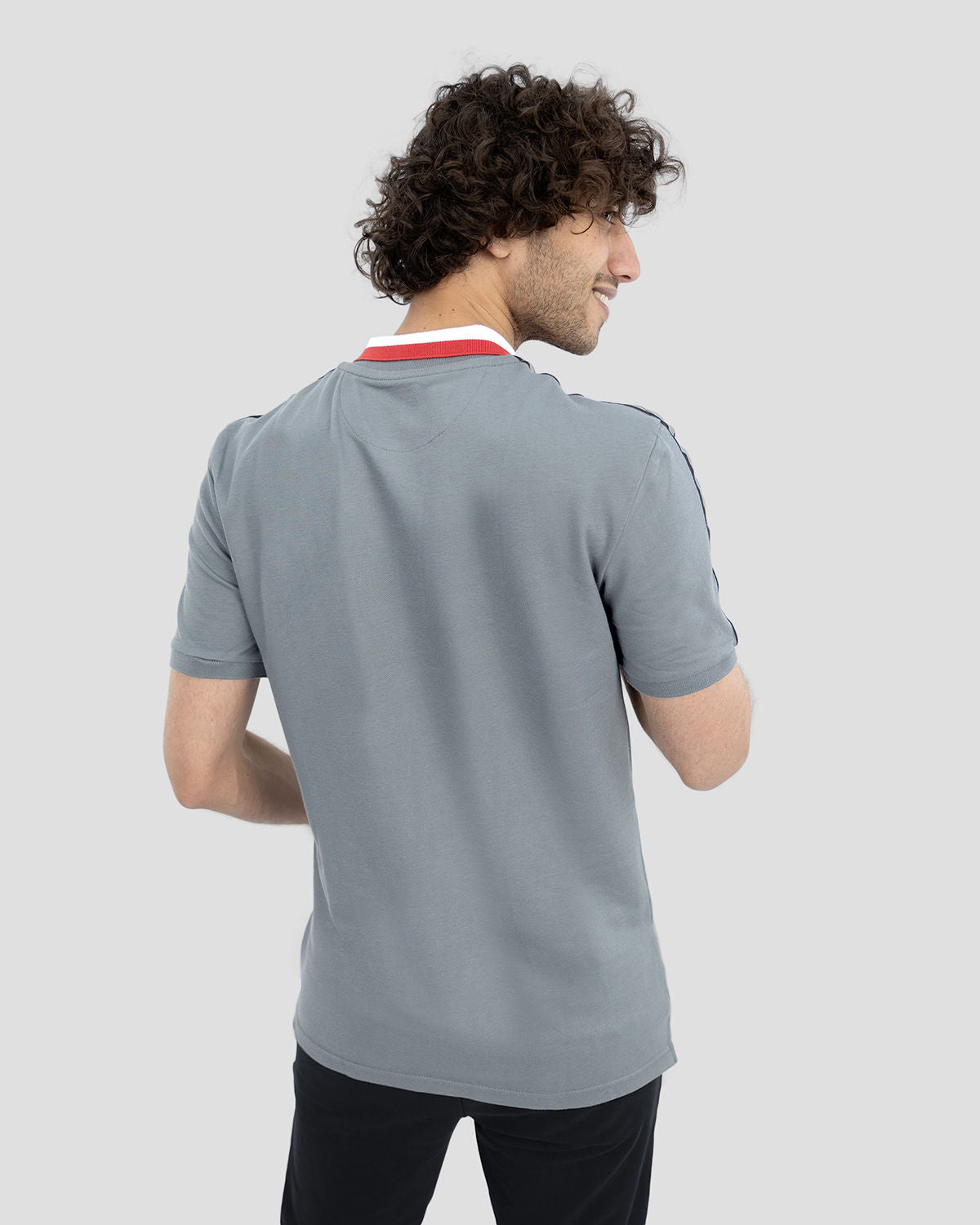 Men's Stripped Neck Polo T-Shirt