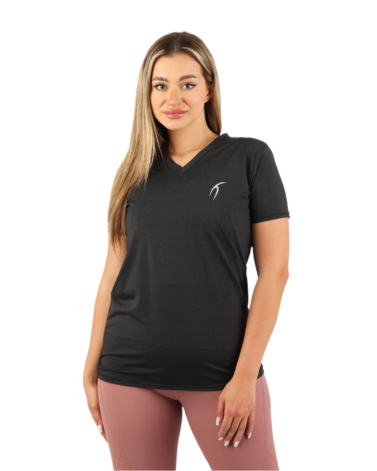 V Neck Training Black Top-Atum -20072034