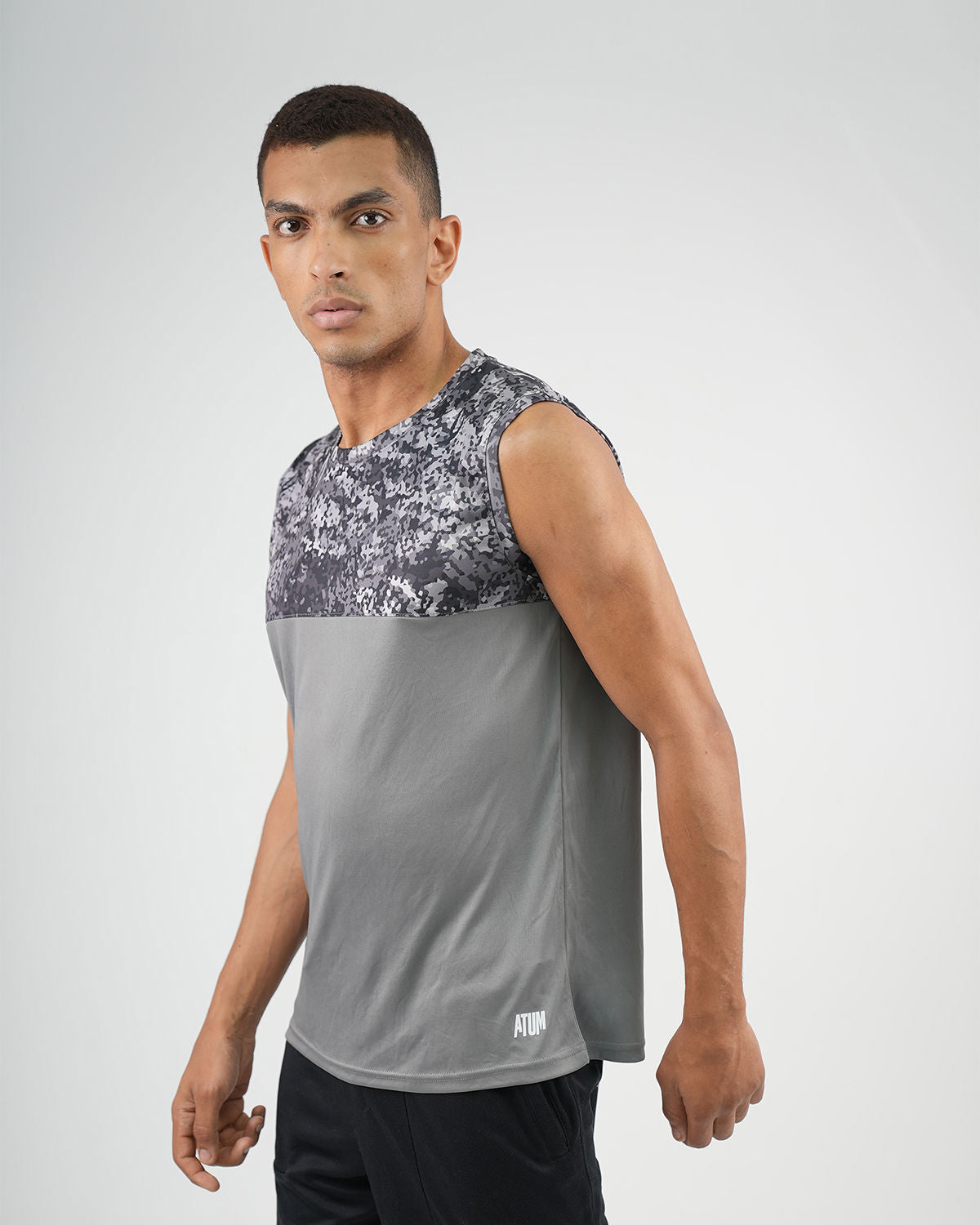 Hi-Dri Cut-Off Black Tank Top-Atum -3811563