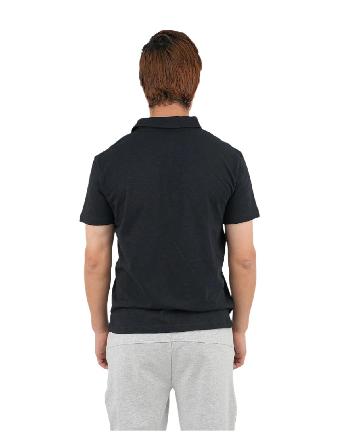 Comfort Slub Black Polo Shirt-Atum -78310345