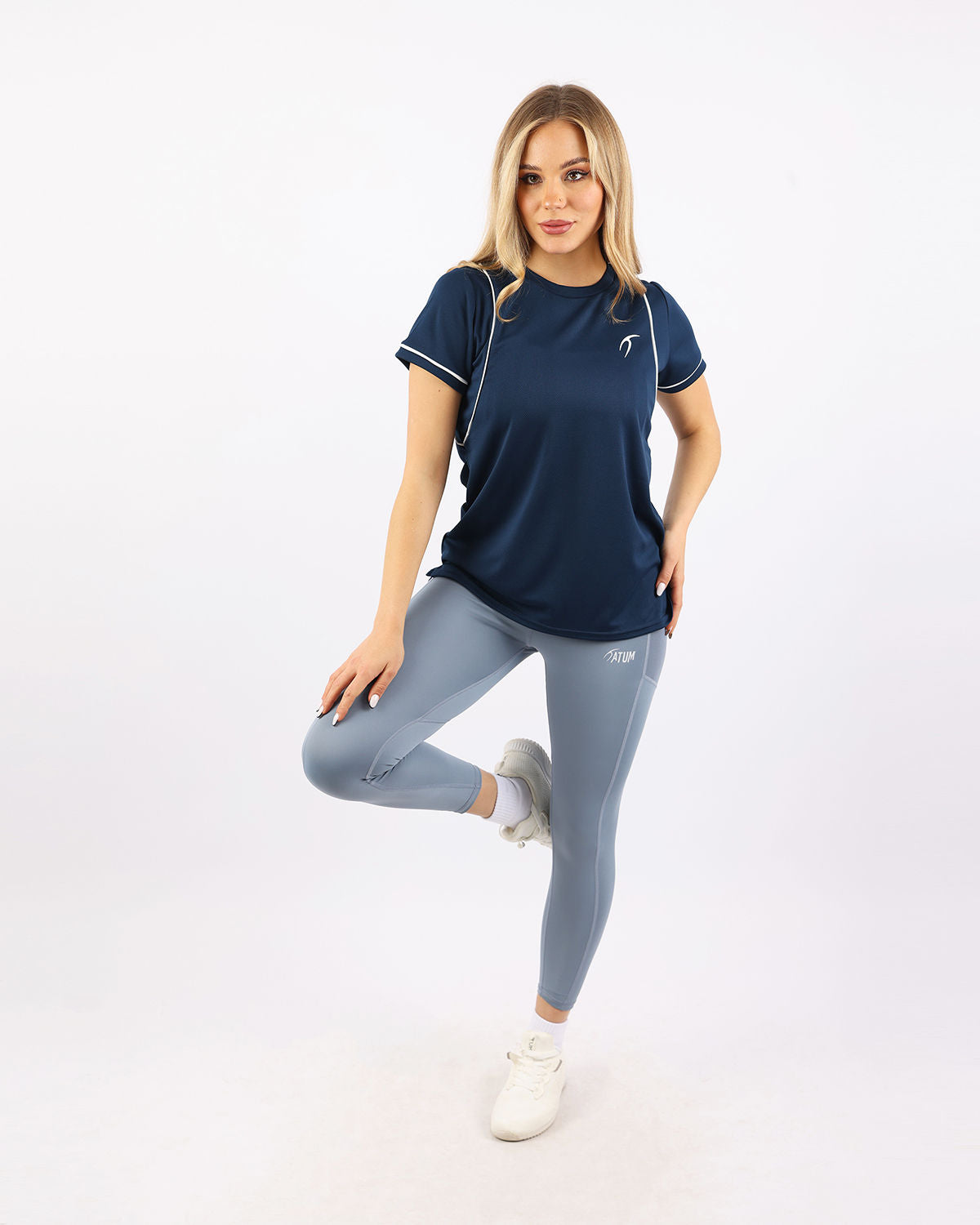 Ultra-Soft Cropped Blue T-Shirt-Atum -30103737