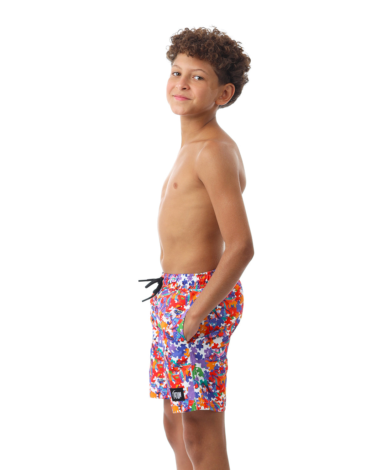Puzzle Boy's Purple Swim Short-Atum -1380461