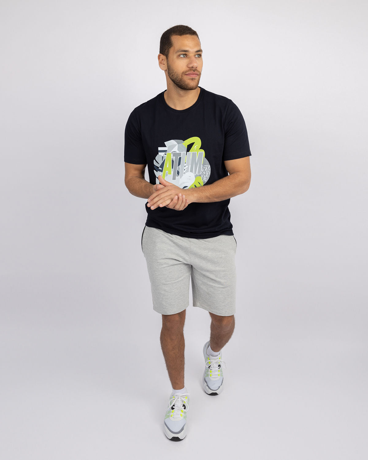 Printed Navy Men's T-Shirt-Atum -82231773