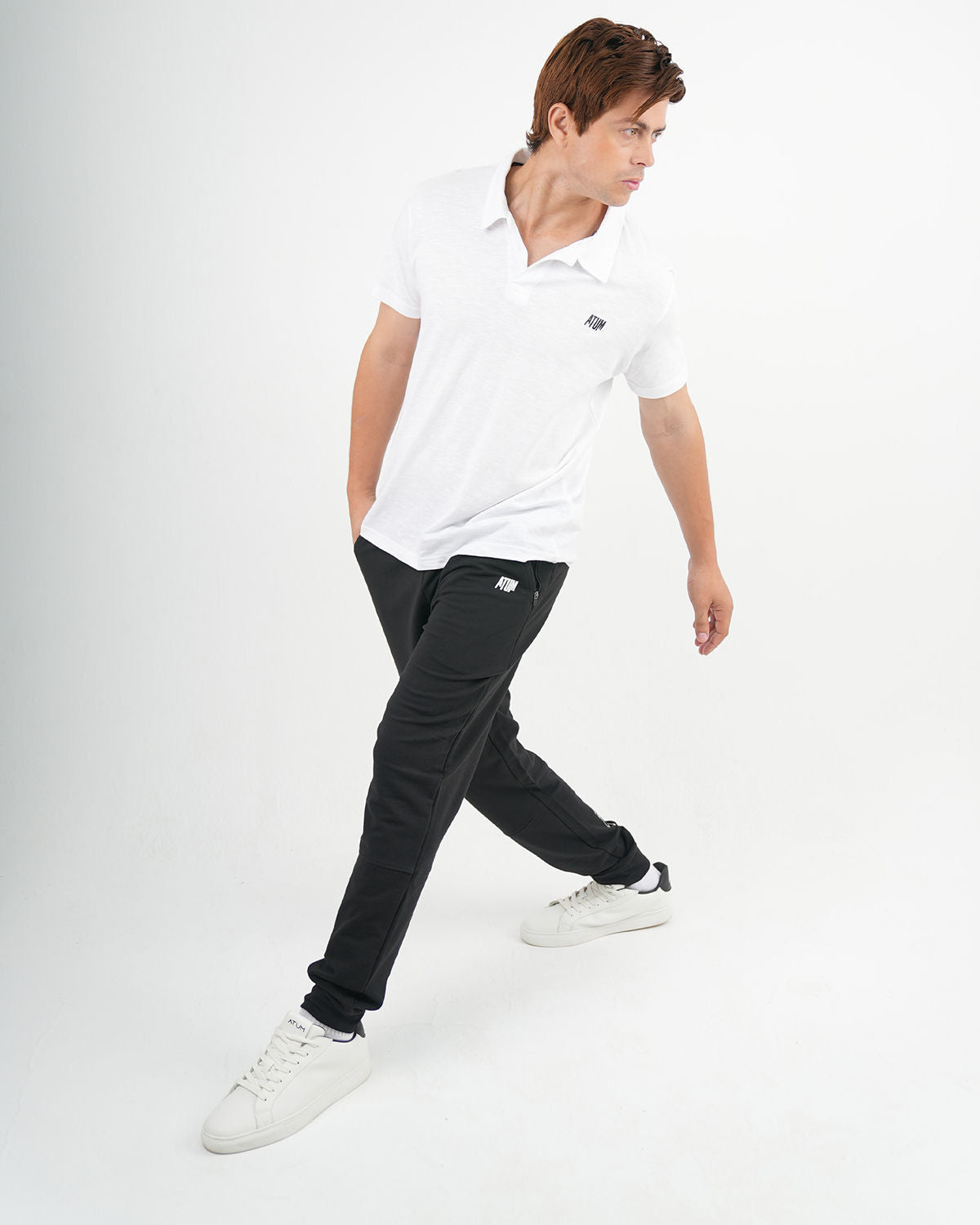 Comfort Slub White Polo Shirt-Atum -46254102