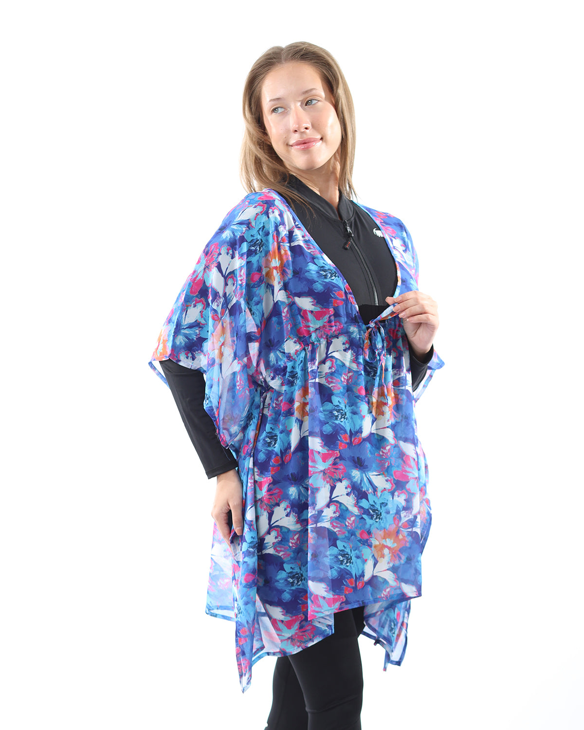 Floral Splash Blue Cover-Up-Atum -77822462