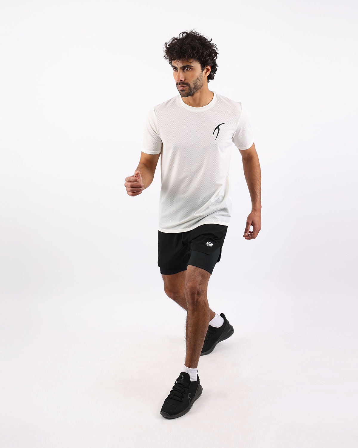 Crew Neck Short Sleeve Athletic Top-Atum -92981755