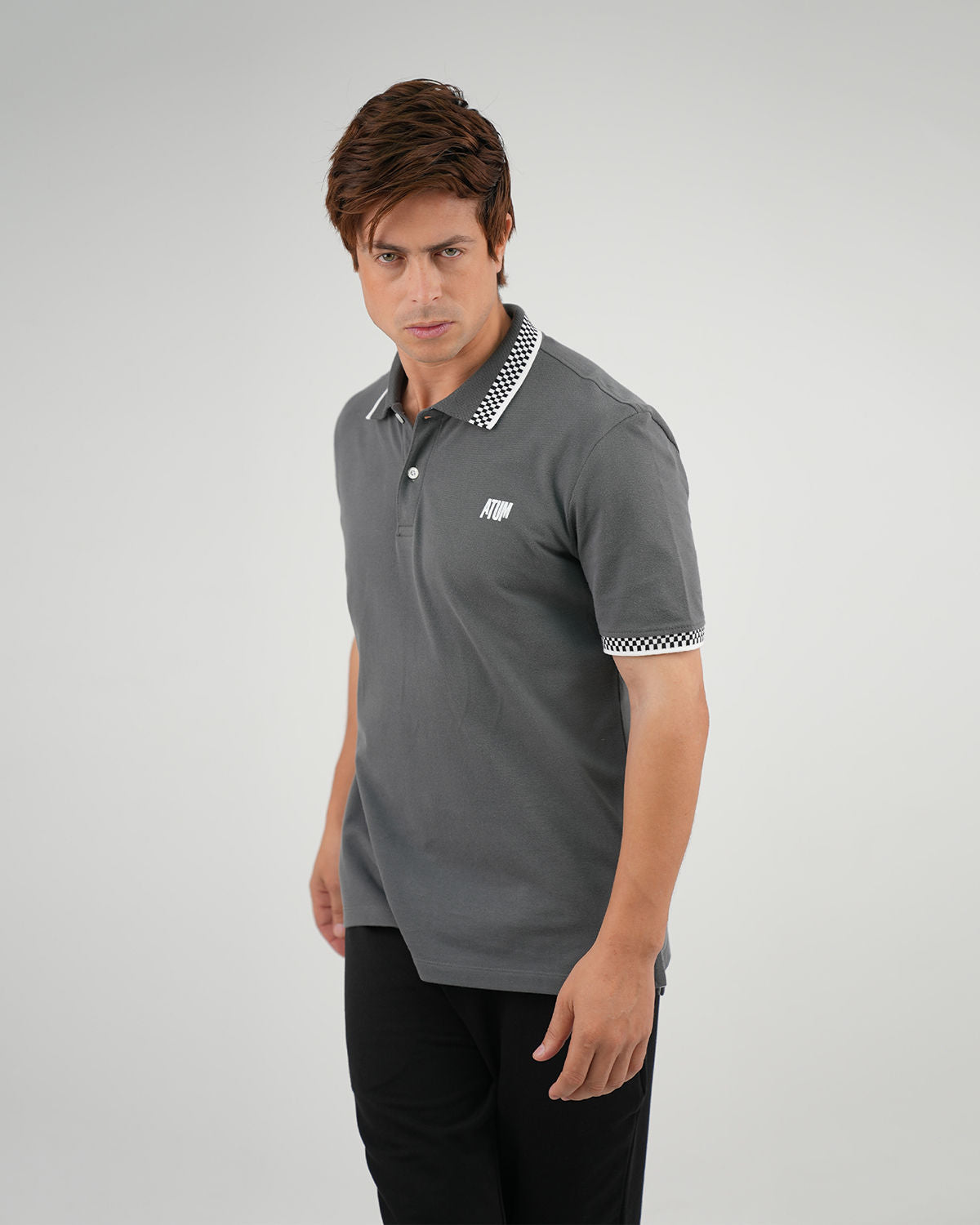 Clashflex Gray Polo Shirt-Atum -4389101