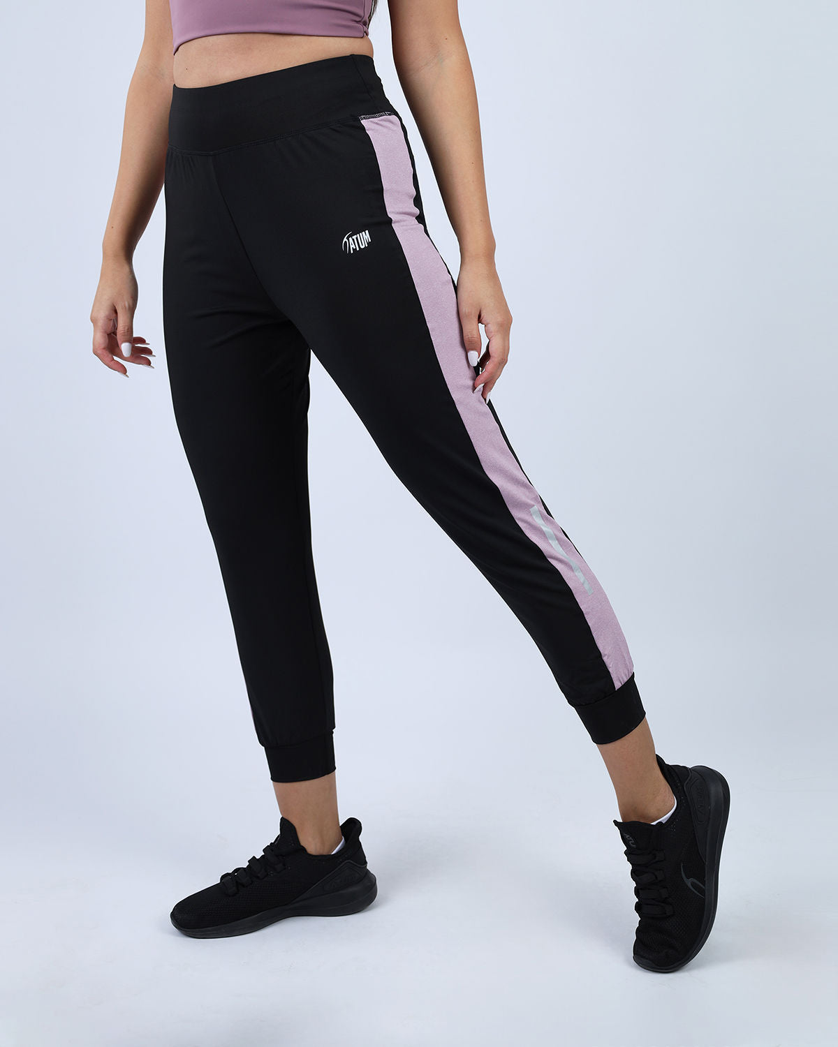 Stride Contrast Panel Pink Leggings-Atum -6468015