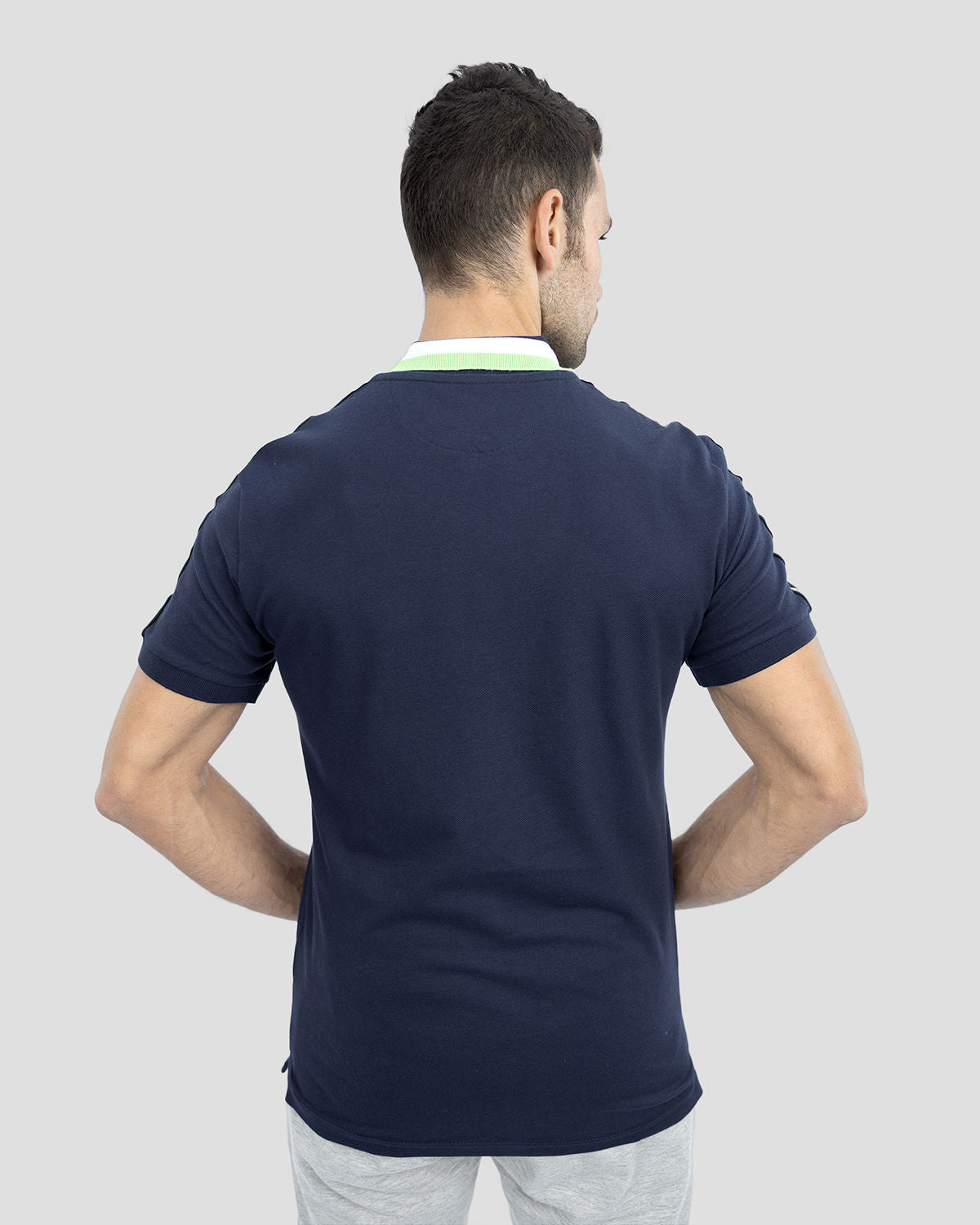 Men's Stripped Neck Polo T-Shirt