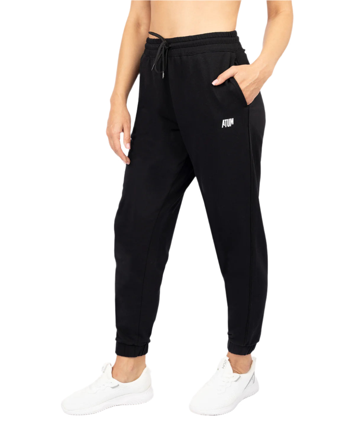 Women's Sport Black Sweatpants-Atum -76082381