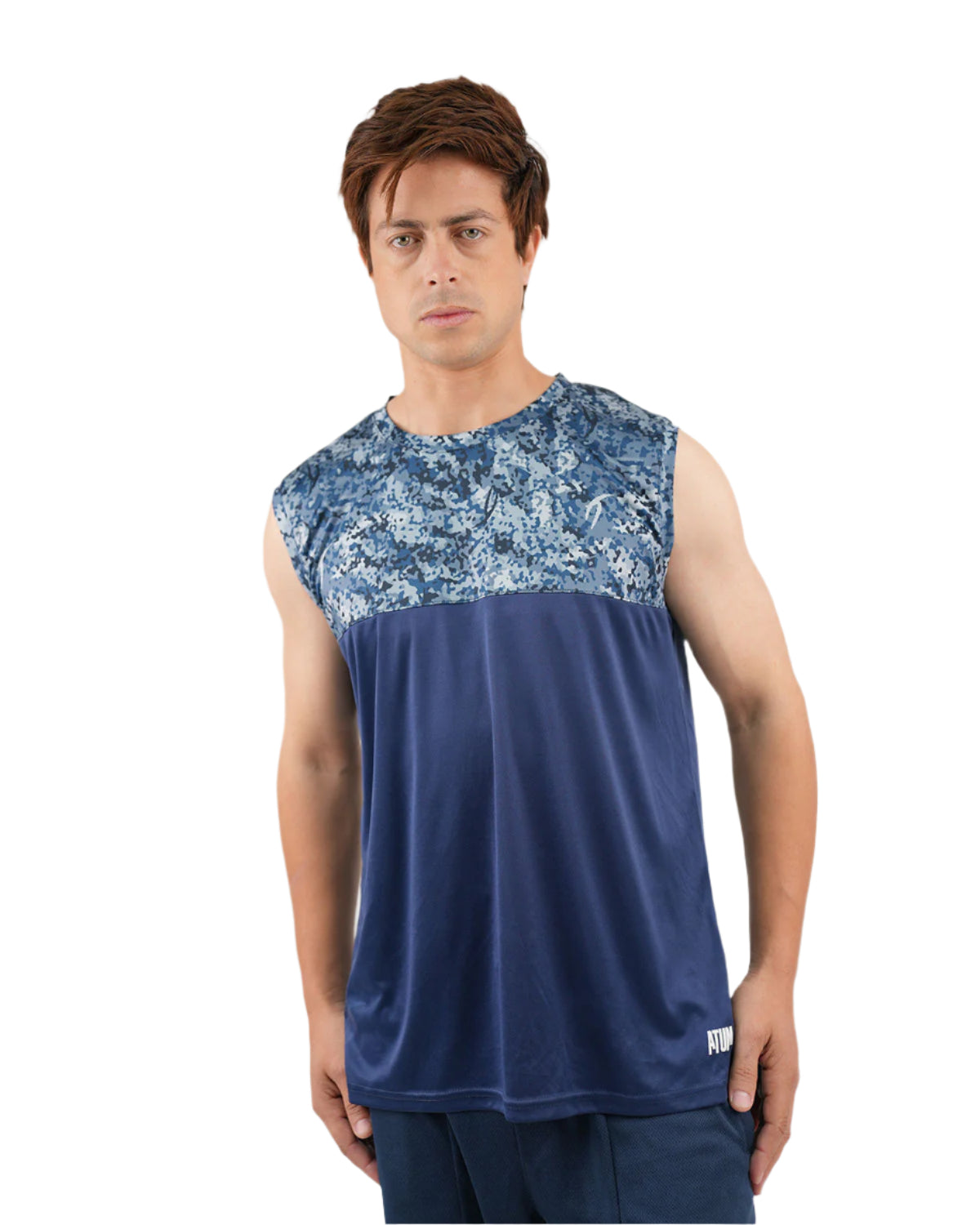 Hi-Dri Cut-Off Navy Tank Top-Atum -37146879