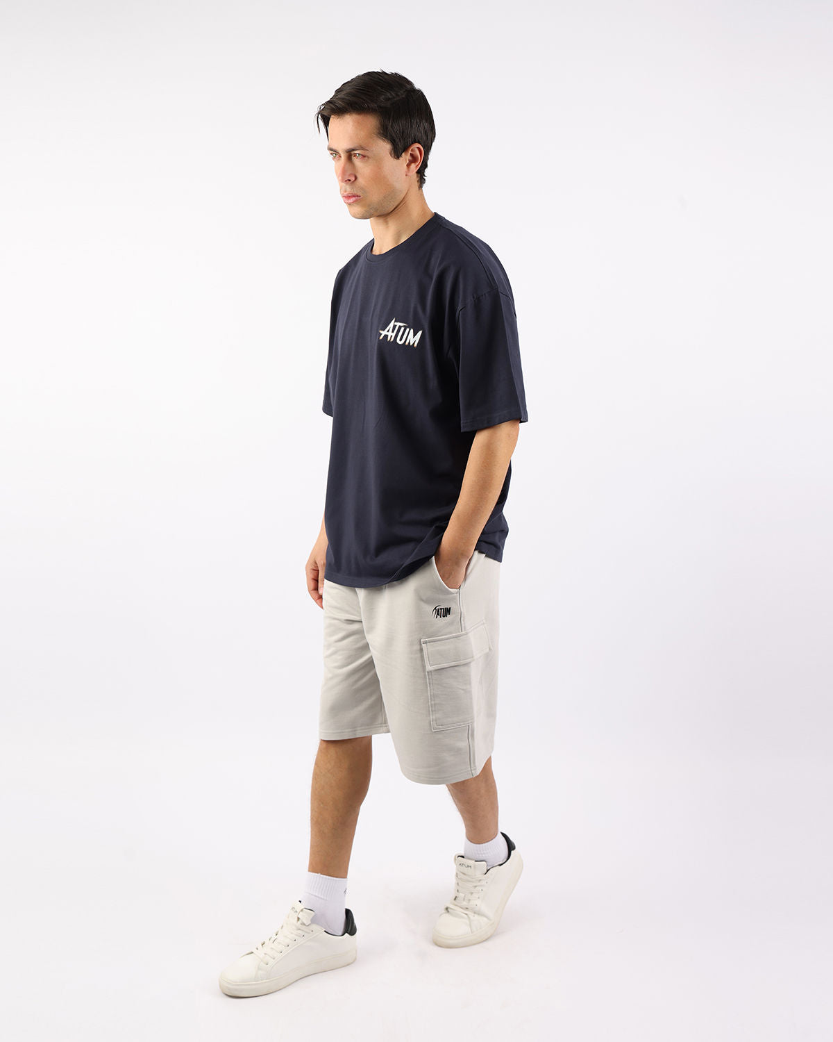 Essential Cargo Men's Gray Shorts-Atum -99450508