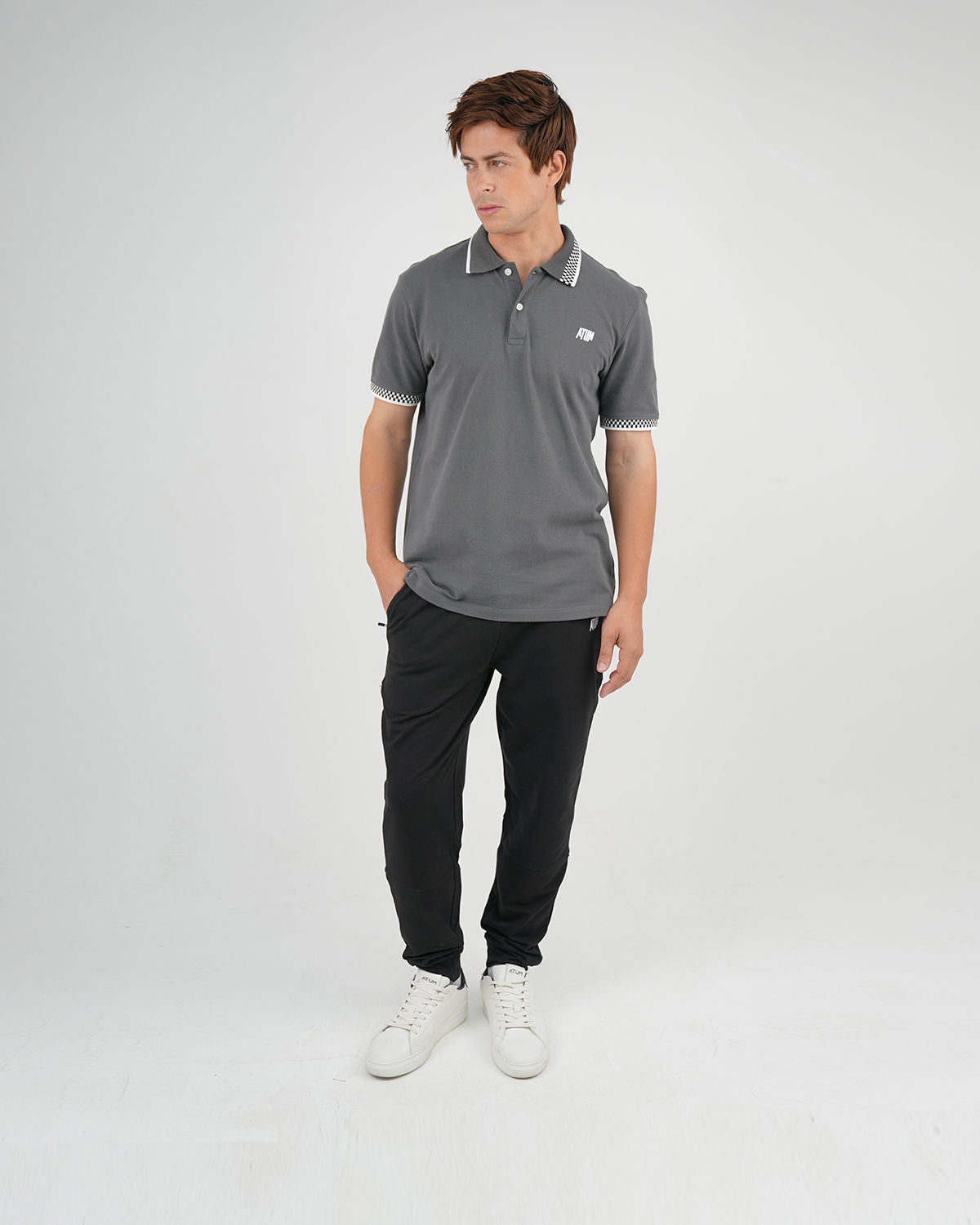 Clashflex Gray Polo Shirt-Atum -74148350