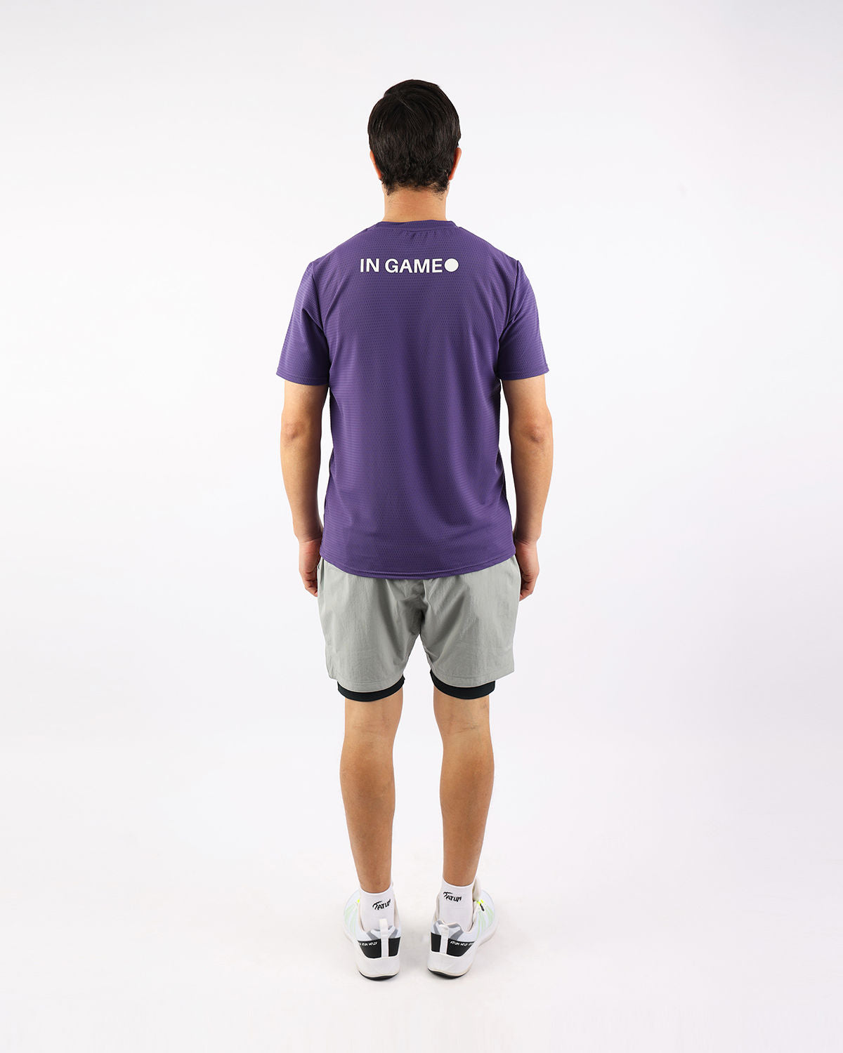 Crew Neck Short Sleeve Purple Athletic Top-Atum -56189530