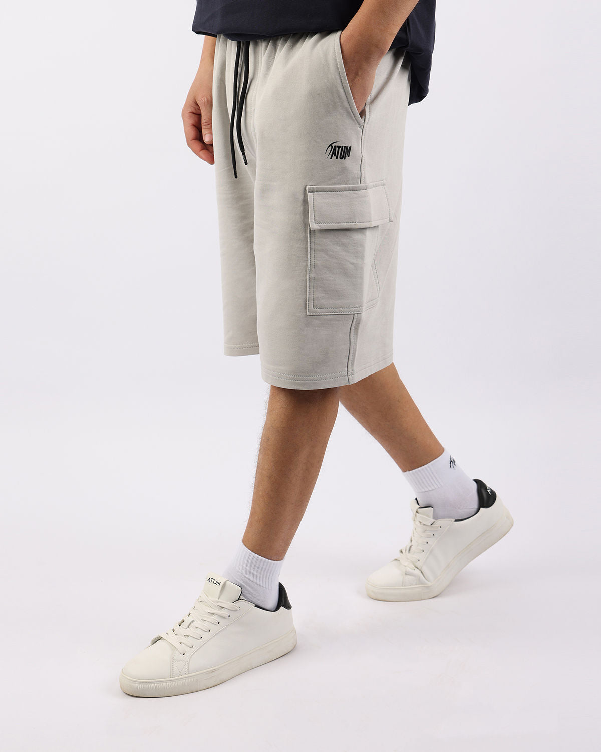 Essential Cargo Men's Gray Shorts-Atum -75251439