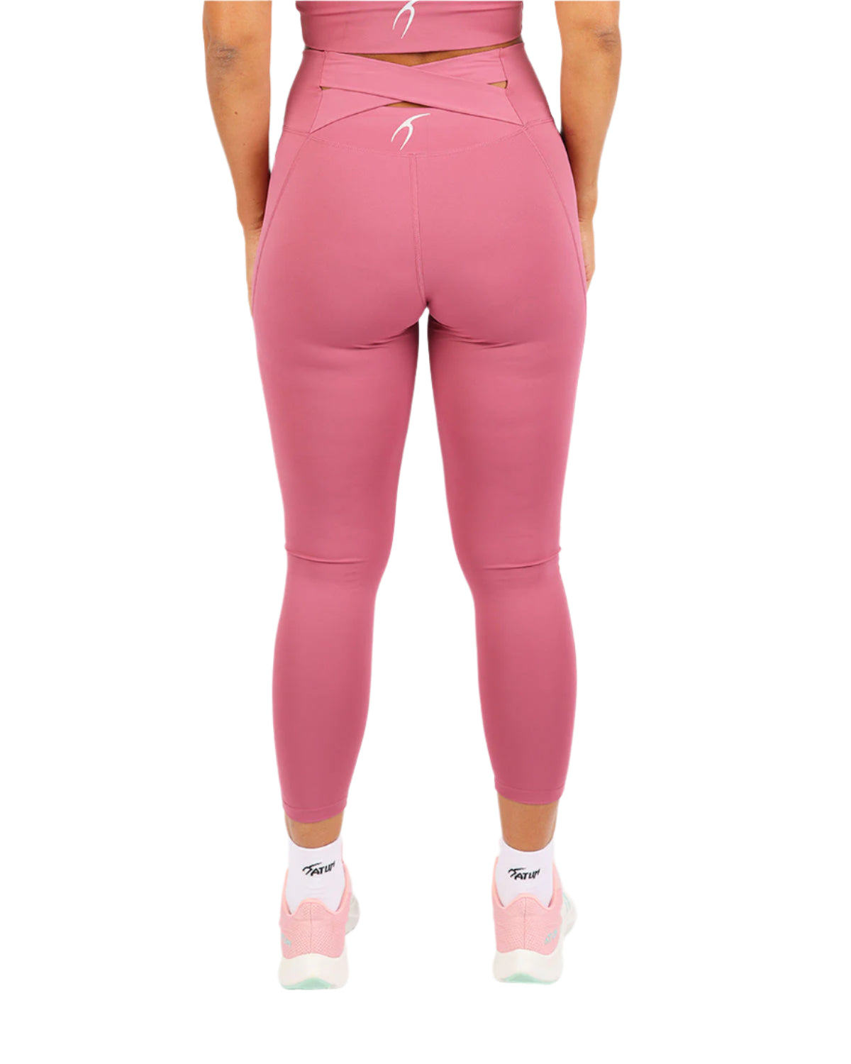 Curve Accent High-Rise Pink Leggings-Atum -98625262