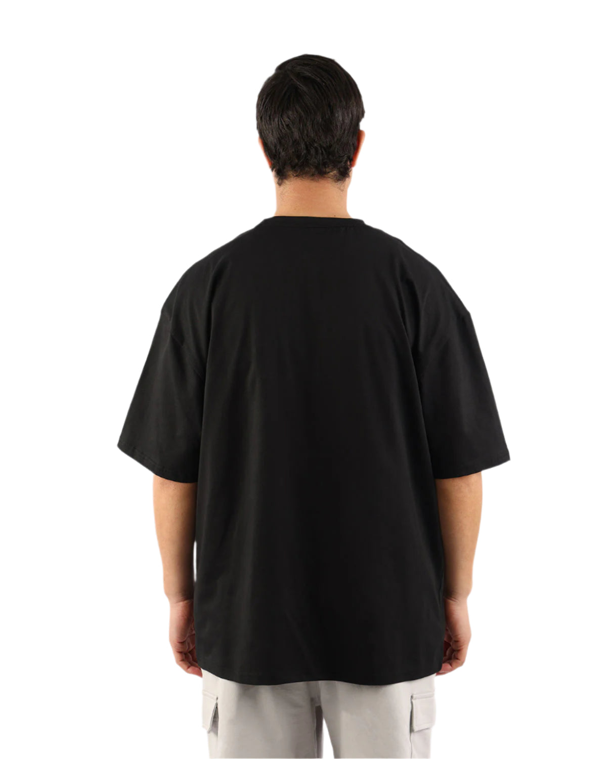 OverSized Basic Men's Black T-Shirt-Atum -96103747