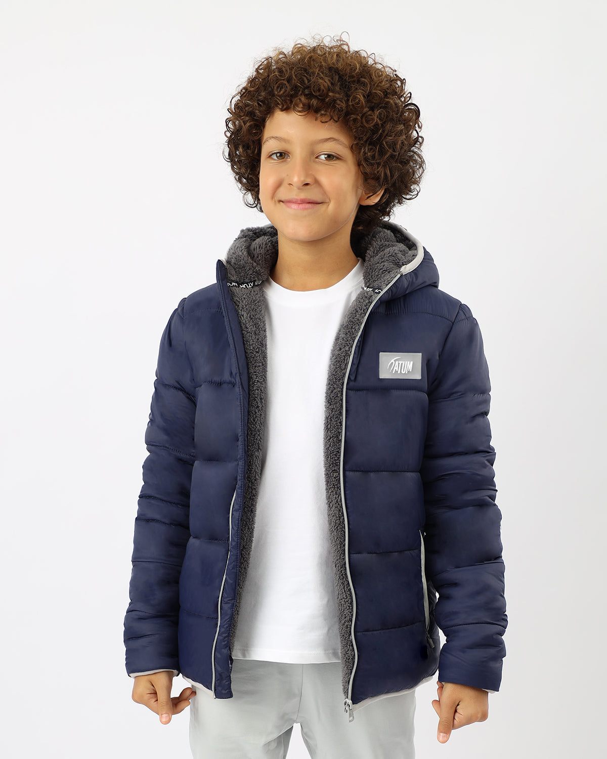 Hooded Puffer Boy's Navy Jacket-Atum -71814854