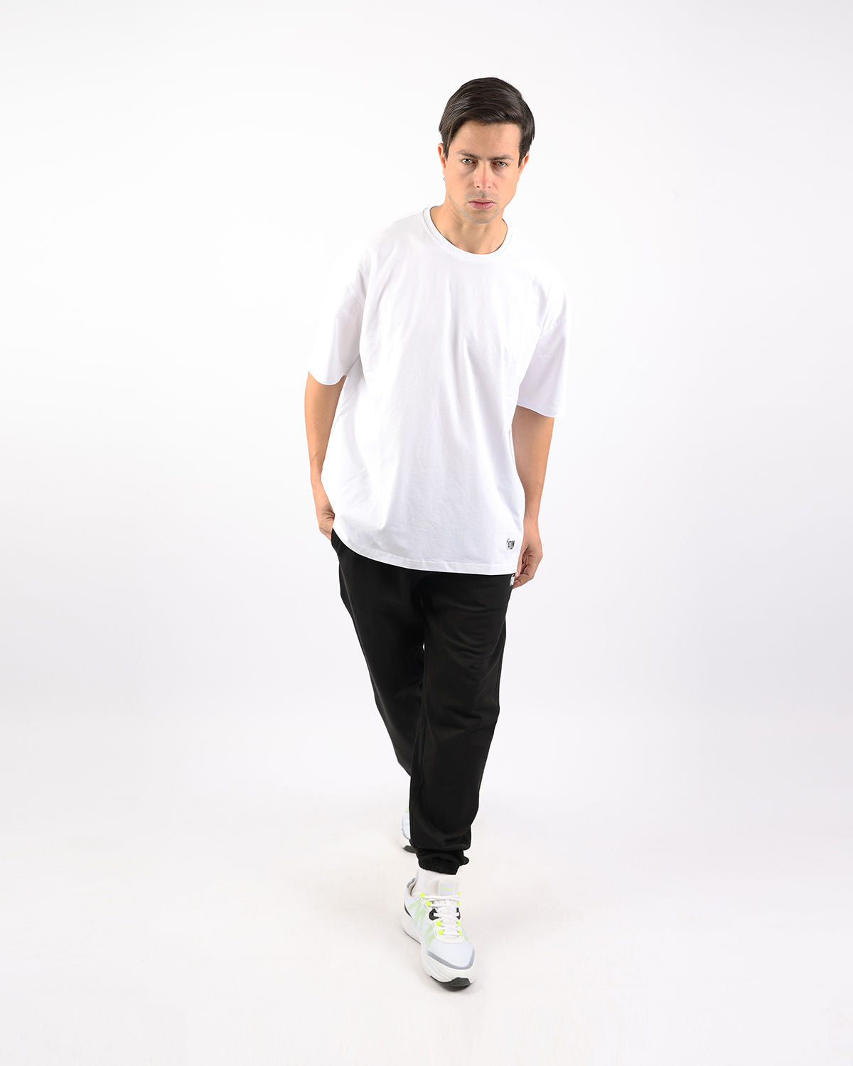 OverSized Basic Men's White T-Shirt-Atum -86493079