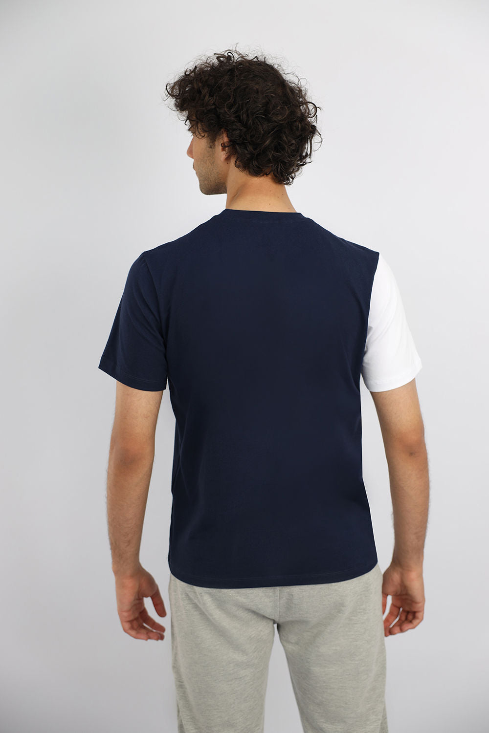 Futuristic Crew-Neck Navy T-Shirt