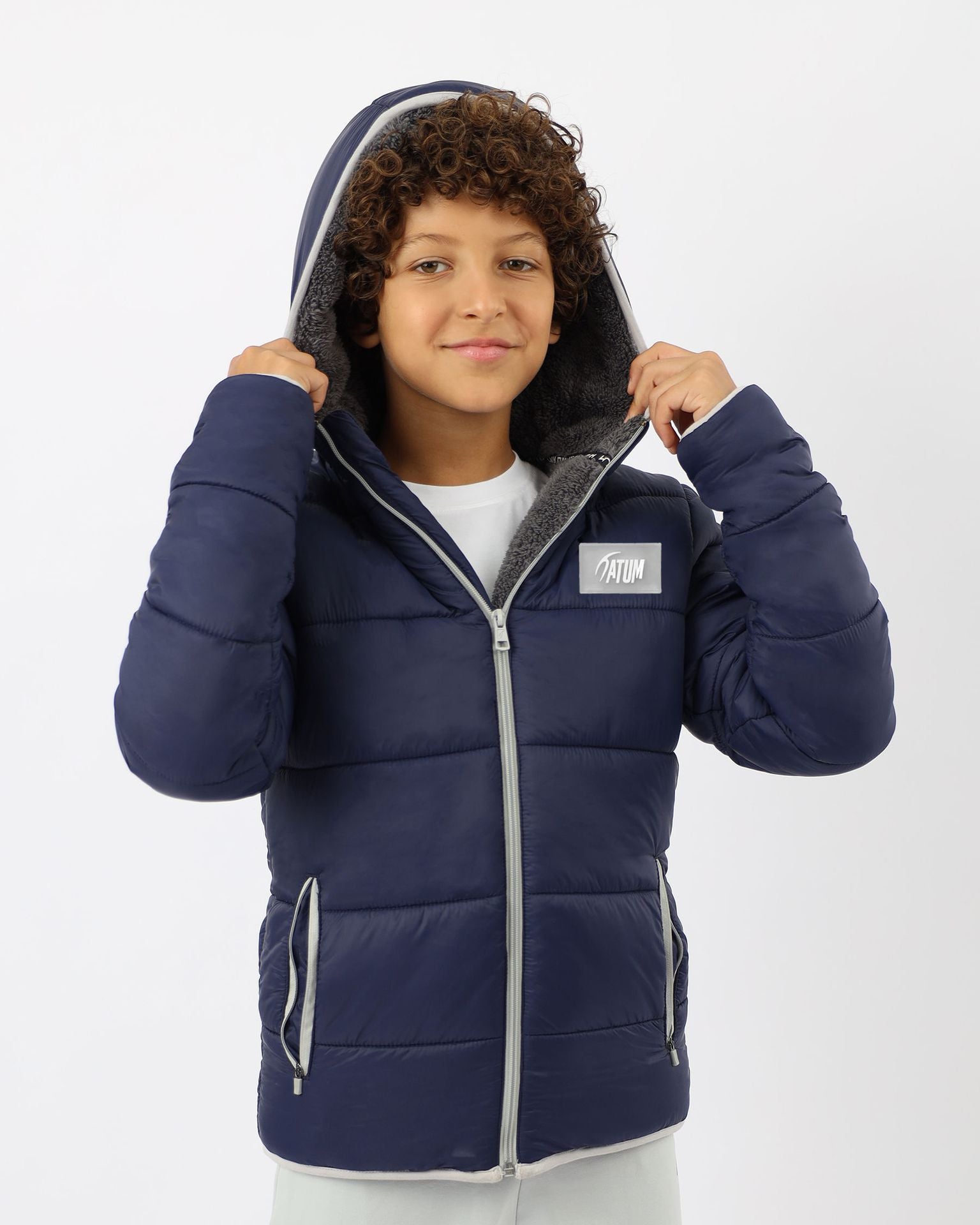 Hooded Puffer Boy's Navy Jacket-Atum -1841740