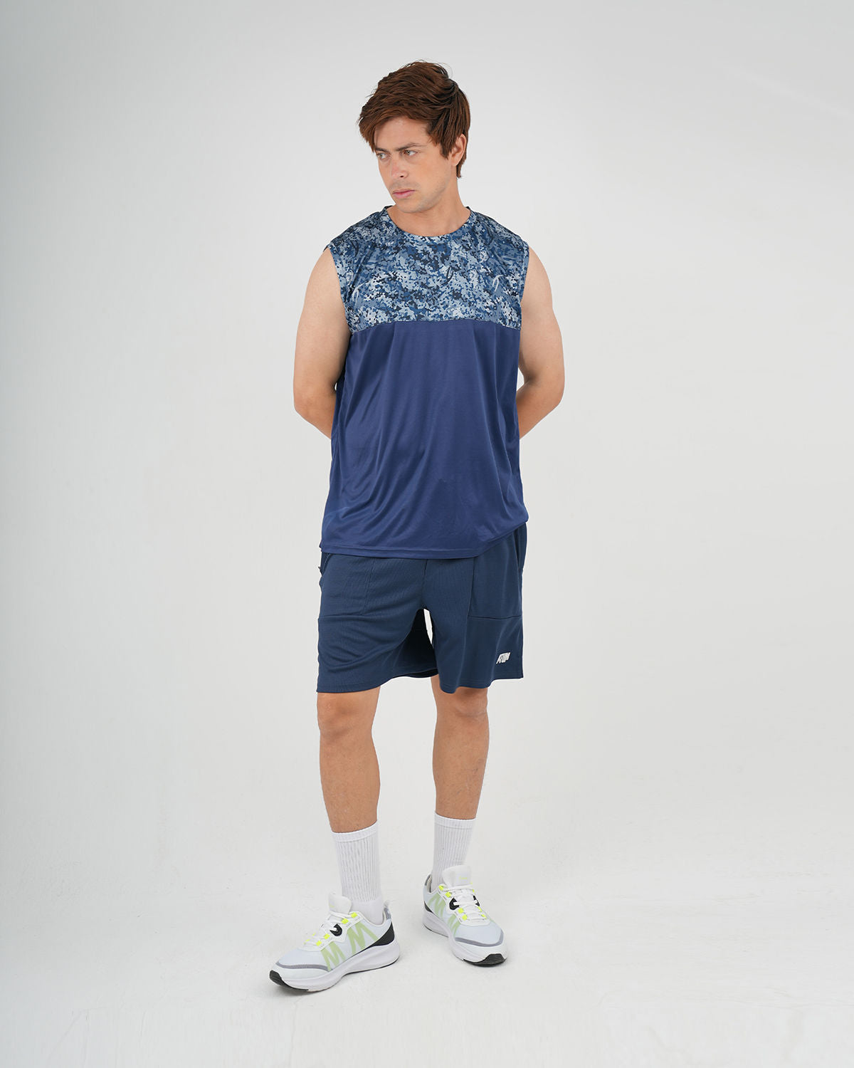 Hi-Dri Cut-Off Navy Tank Top-Atum -56470918