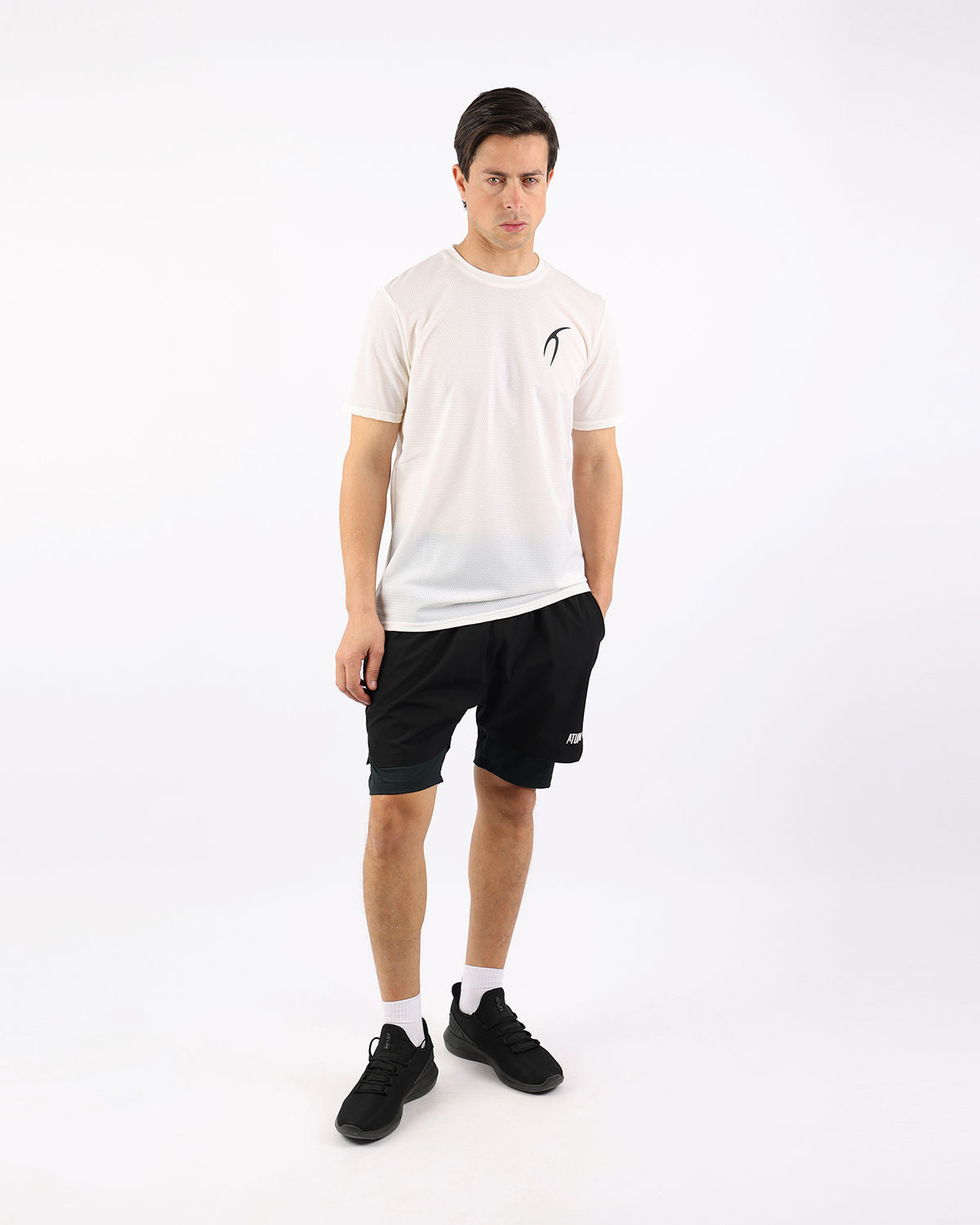 Crew Neck Short Sleeve Athletic Top-Atum -33422230