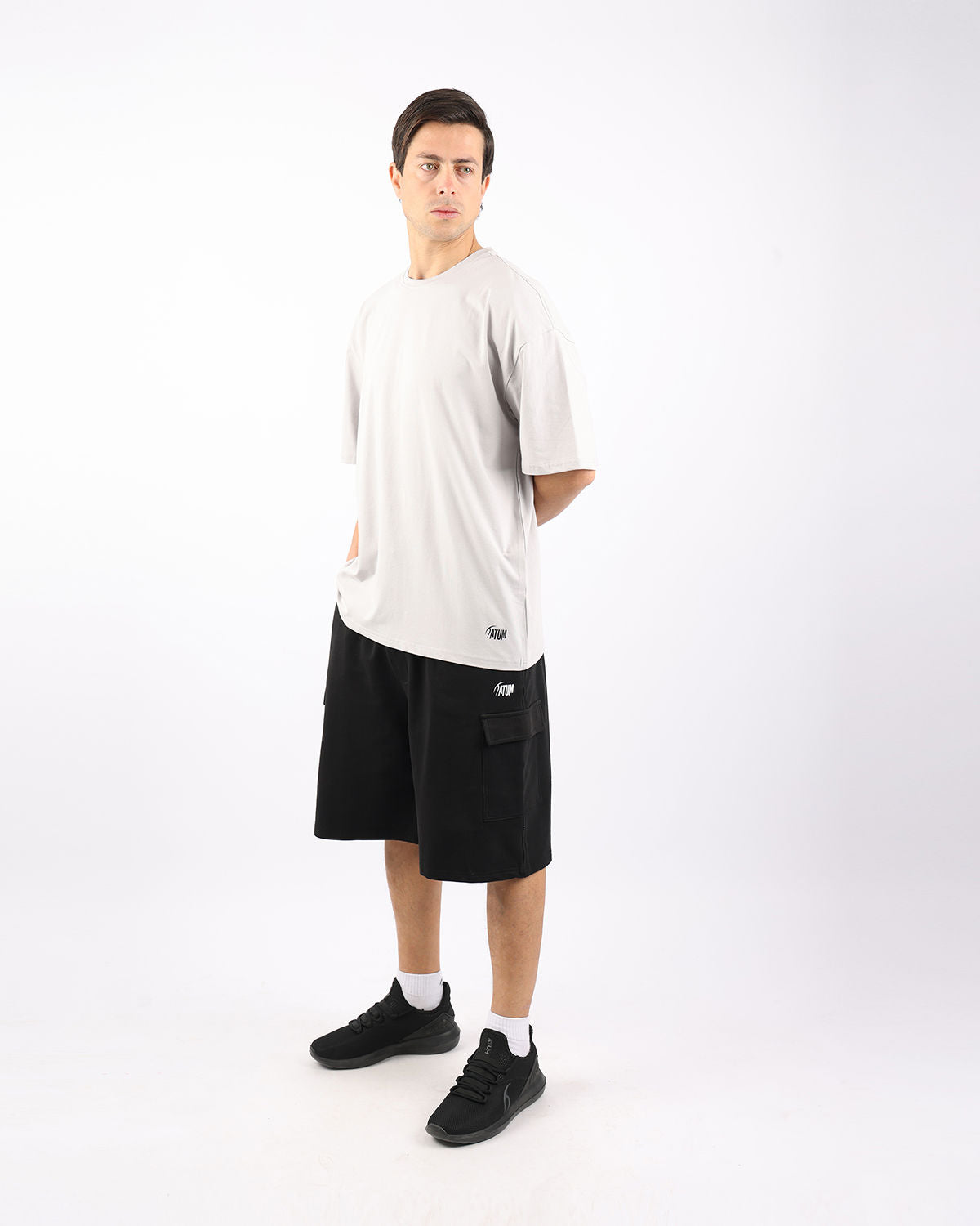 Essential Cargo Men's Black Shorts-Atum -17058188