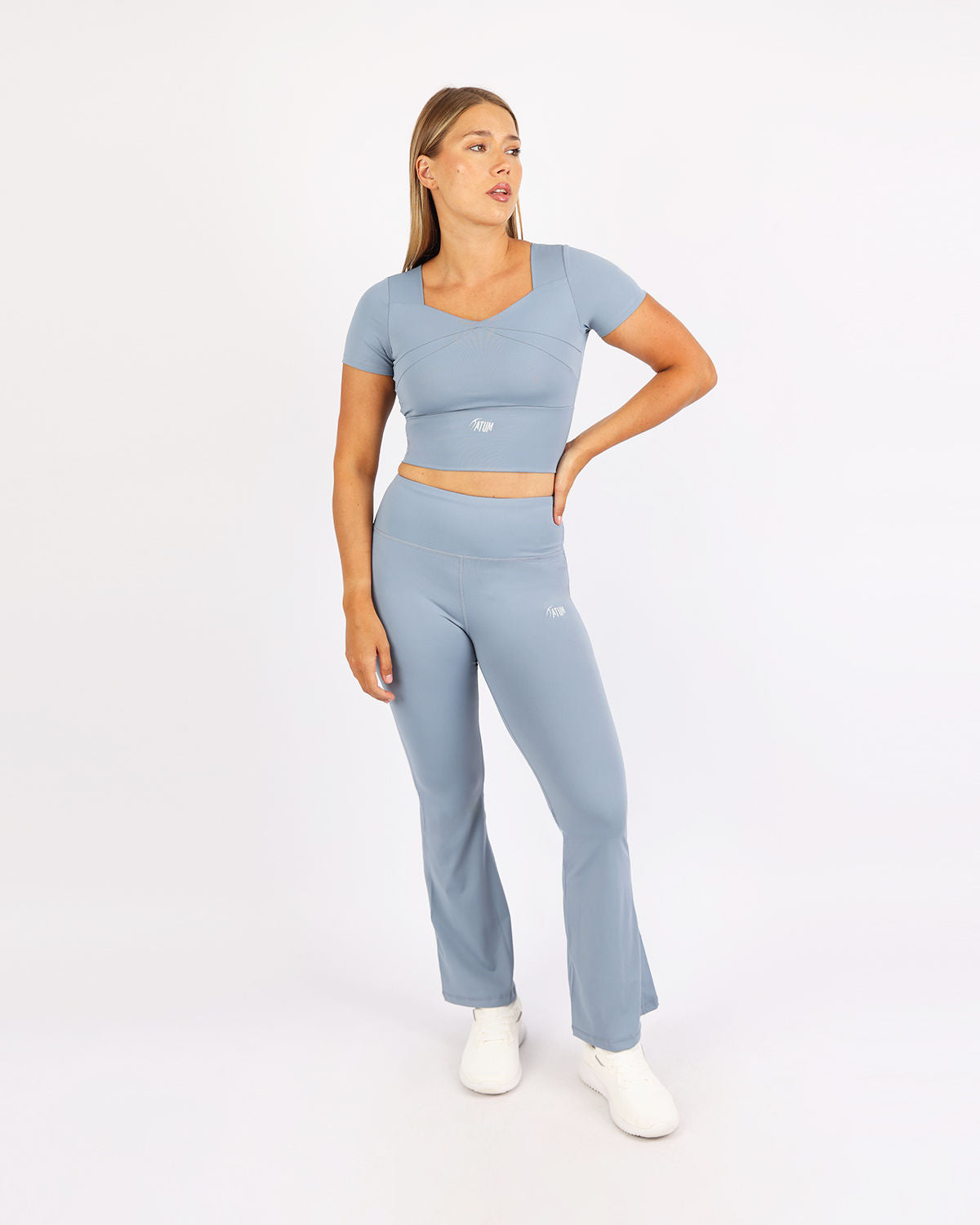 Serenity Sculpt Blue Crop Top-Atum -90037276