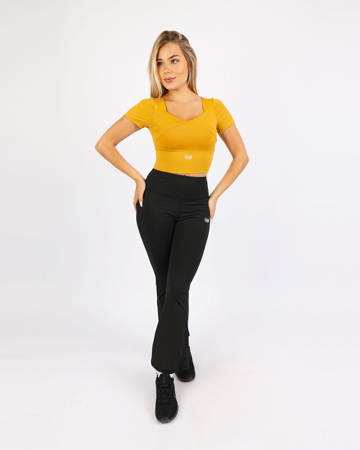 Serenity Sculpt Yellow Crop Top-Atum -20077814