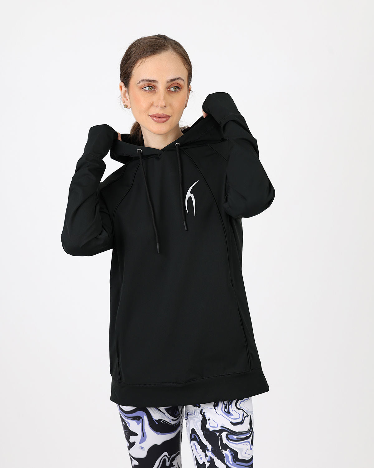 Long-Sleeve Training Black Hoodie-Atum -99256869