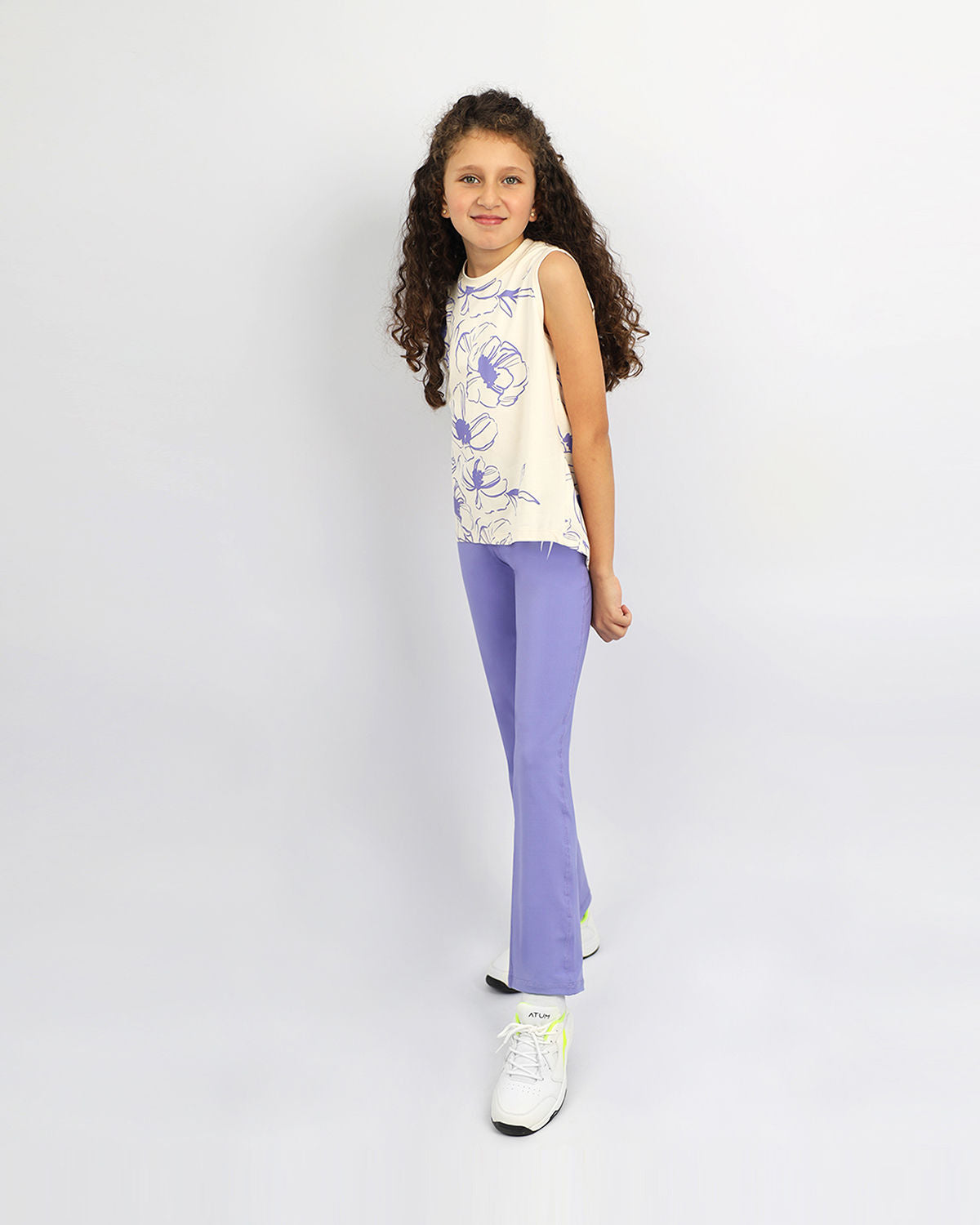Girl's Wide Leg Lavender Leggings-Atum -78607145