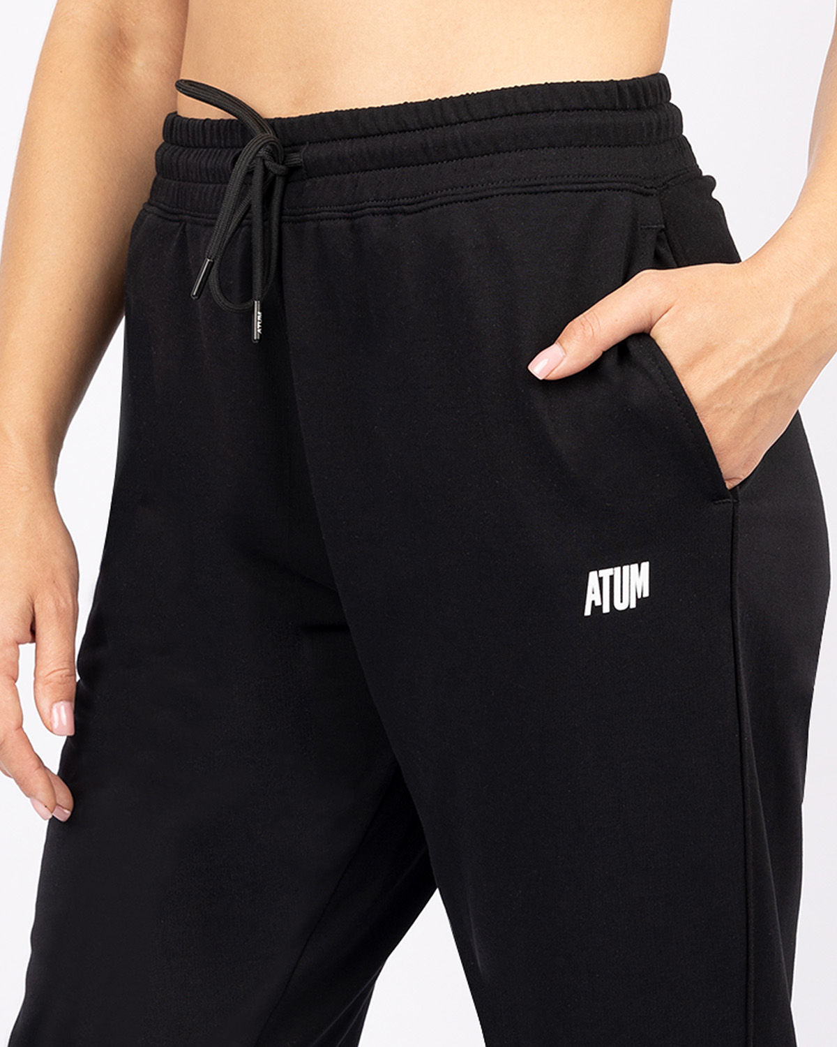 Women's Sport Black Sweatpants-Atum -78550316