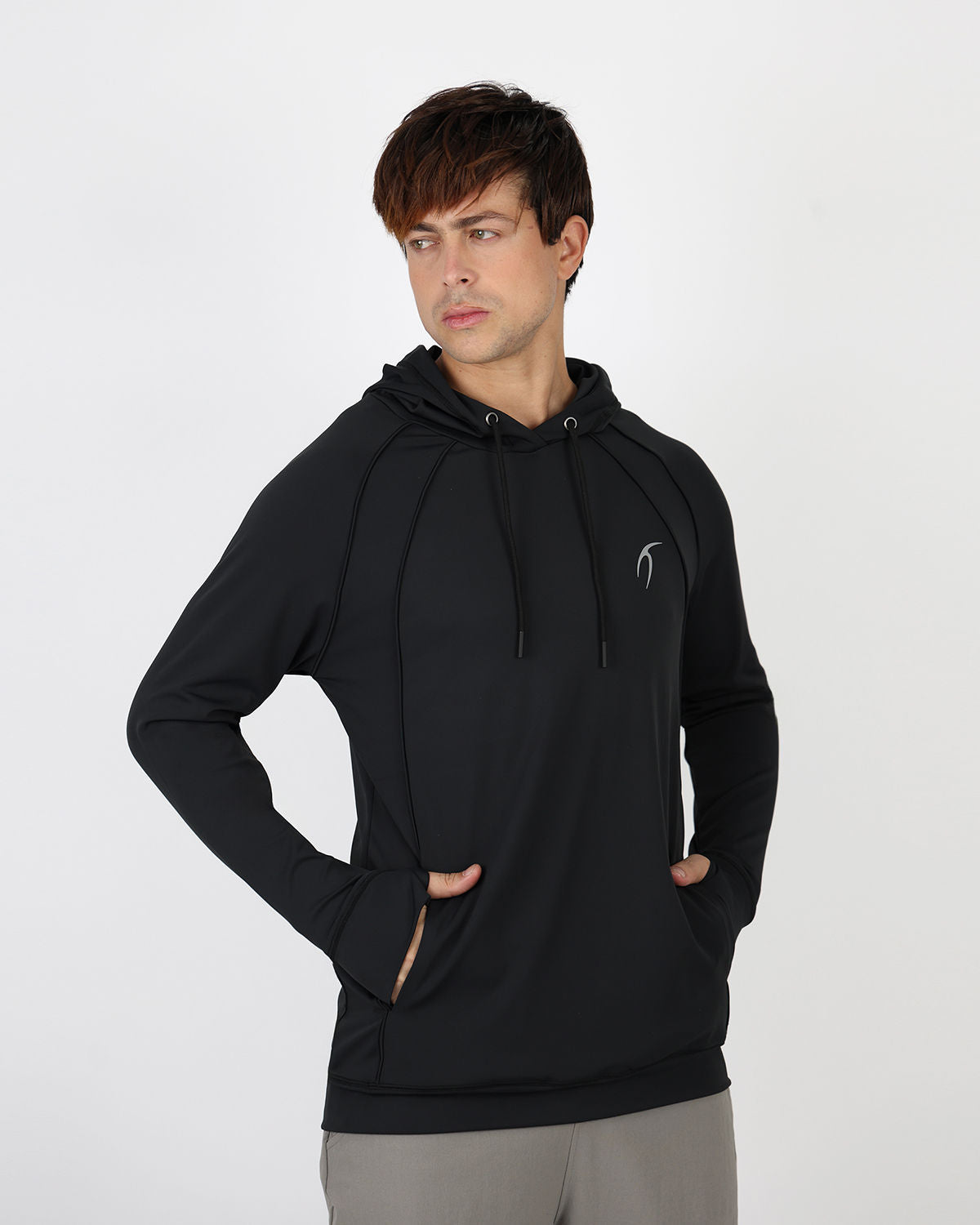 Long-Sleeve Training Black Hoodie-Atum -71026209