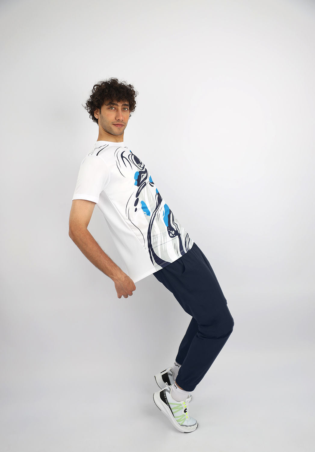 Men's Crew-Neck White T-Shirt-Atum -83298740