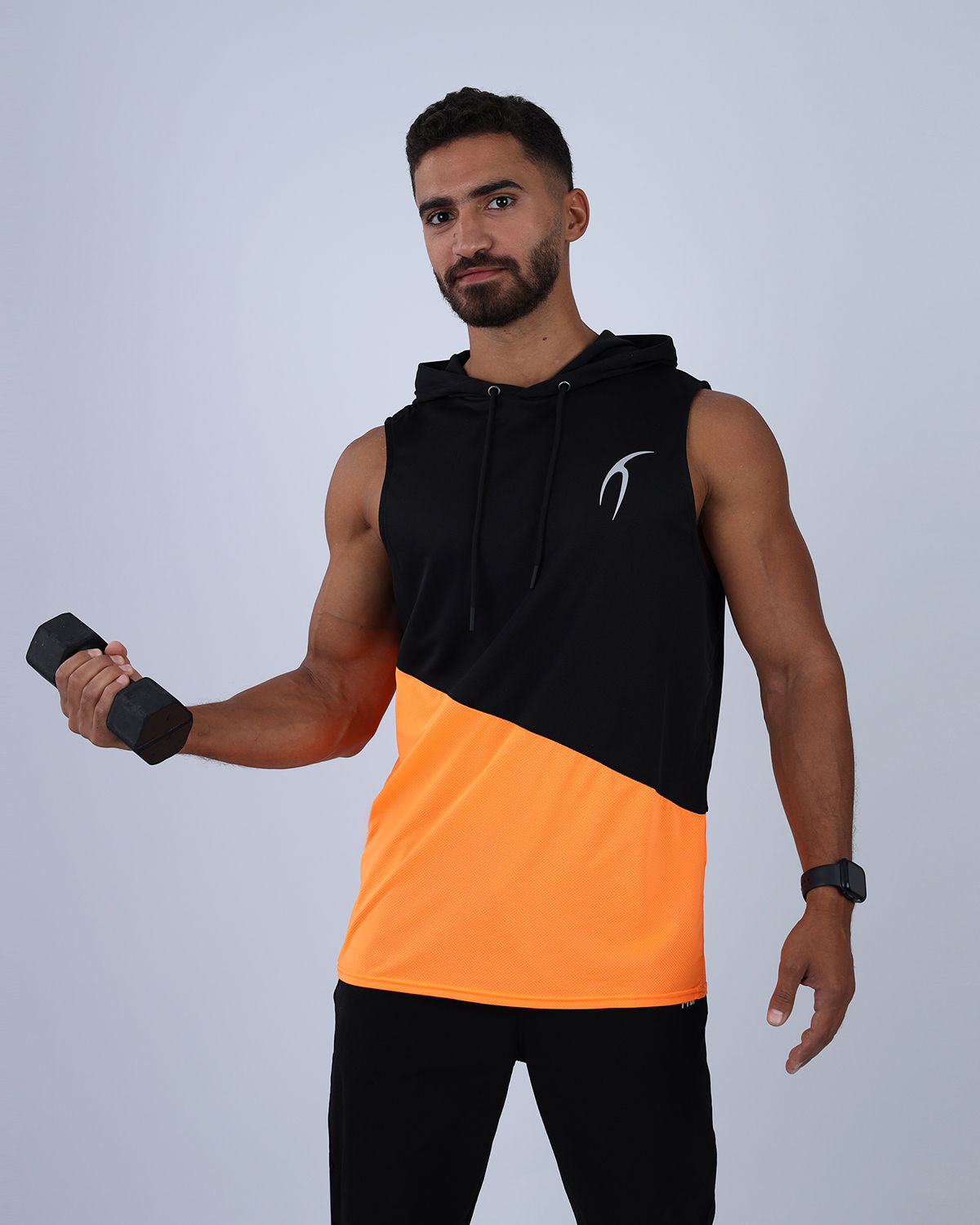Sleeveless Breathable Orange Hoodie-Atum -75864893