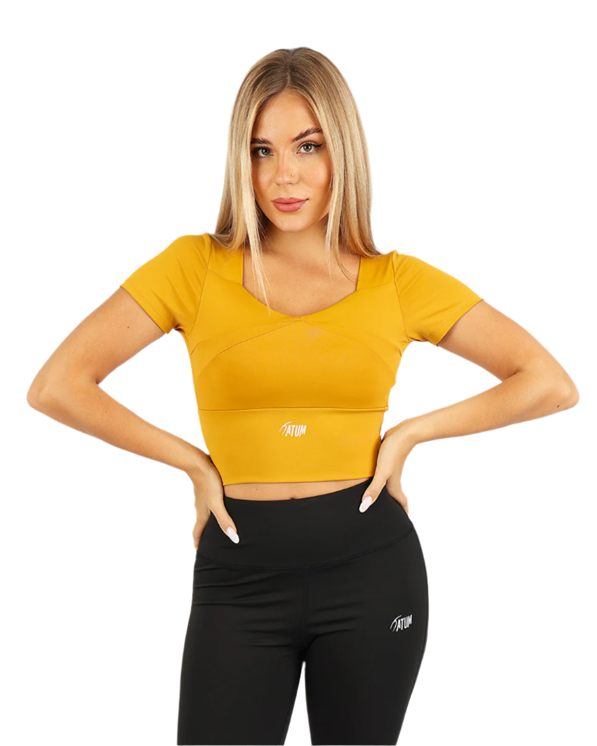 Serenity Sculpt Yellow Crop Top-Atum -39296787
