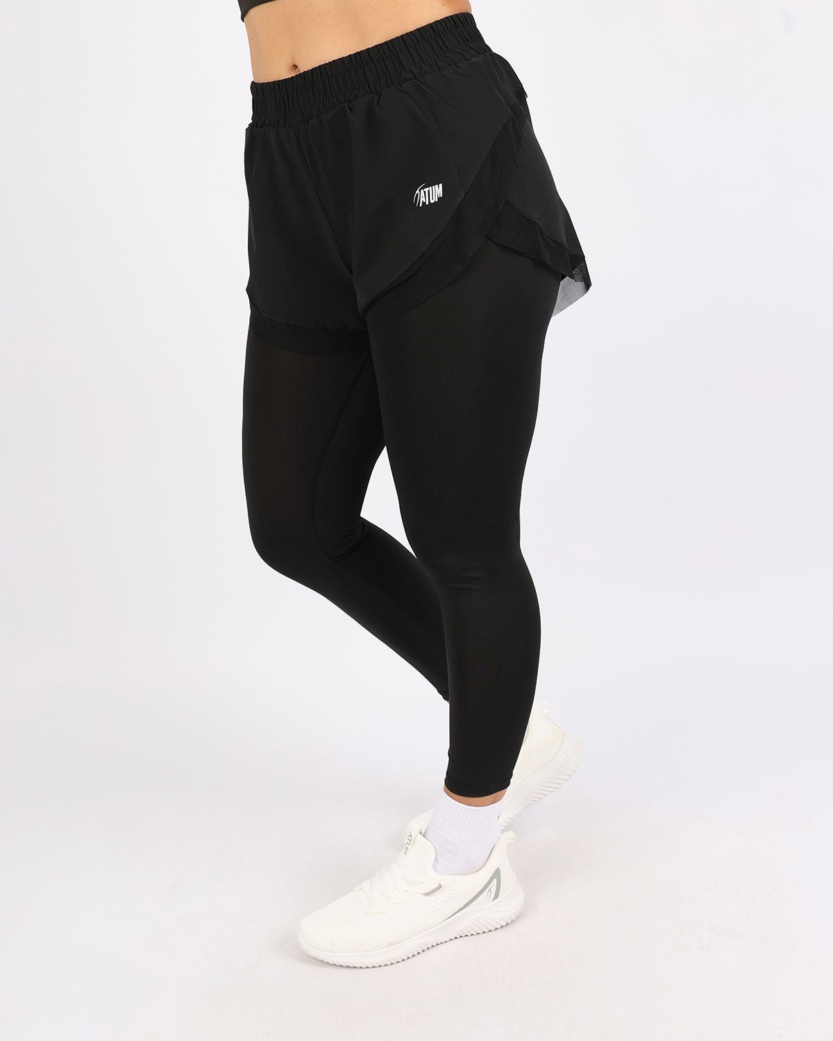 Pocket Wave Skort Black Leggings-Atum -90233303