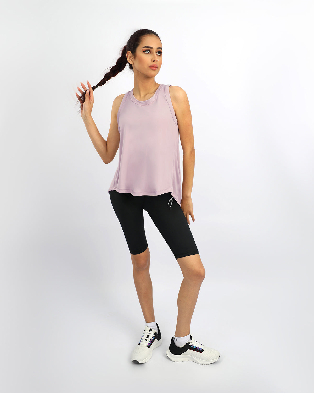 Women's Cross Back Gray Top-Atum -58088993