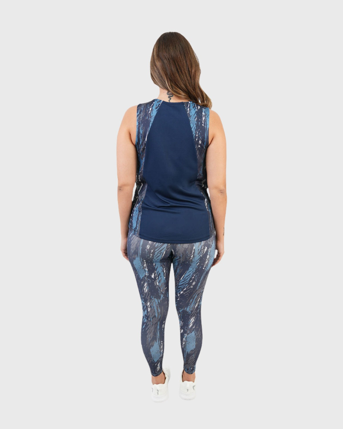 Marble Printed Navy Tank Top-Atum -67768464