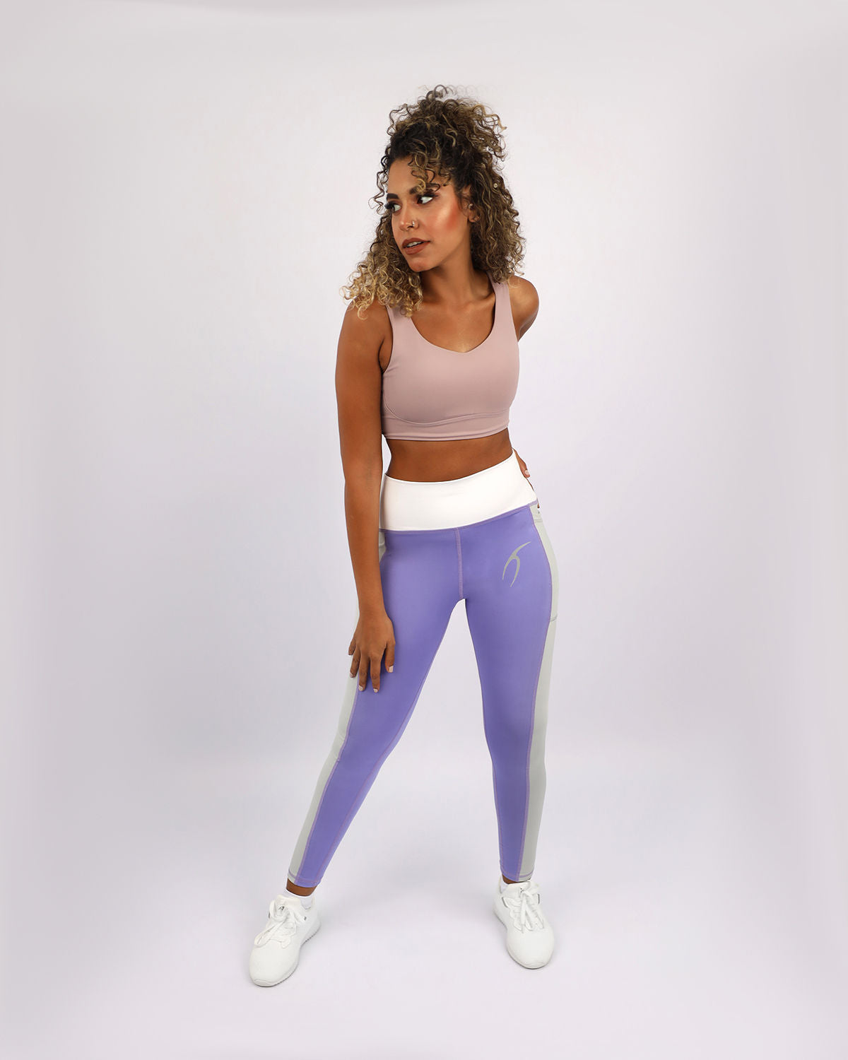 High Waist Women's Purple Leggings-Atum -7326137
