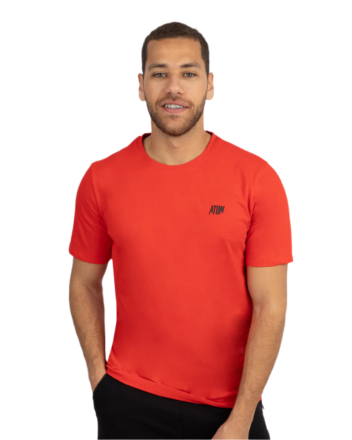 Basic Cotton Red T-Shirt-Atum -74878909